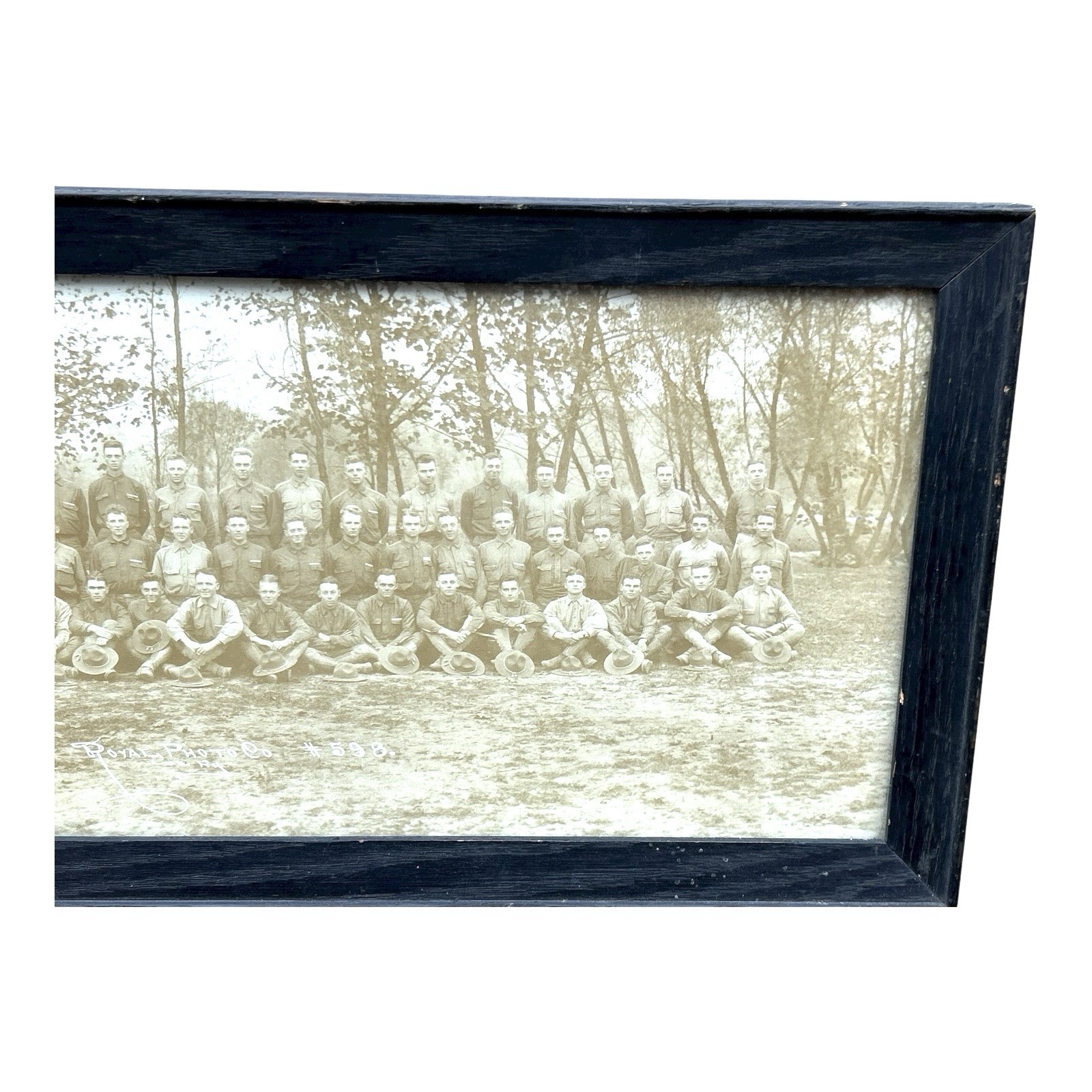 Antique WWI Panoramic Photo Camp Zachary Taylor Louisville KY - Framed Yard Long