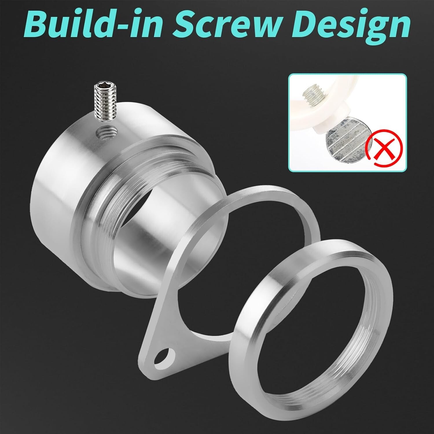 Flag Pole Rings 1.25 Inch 2PC, Anti Wrap Spinning Flag Pole Clips Swivels