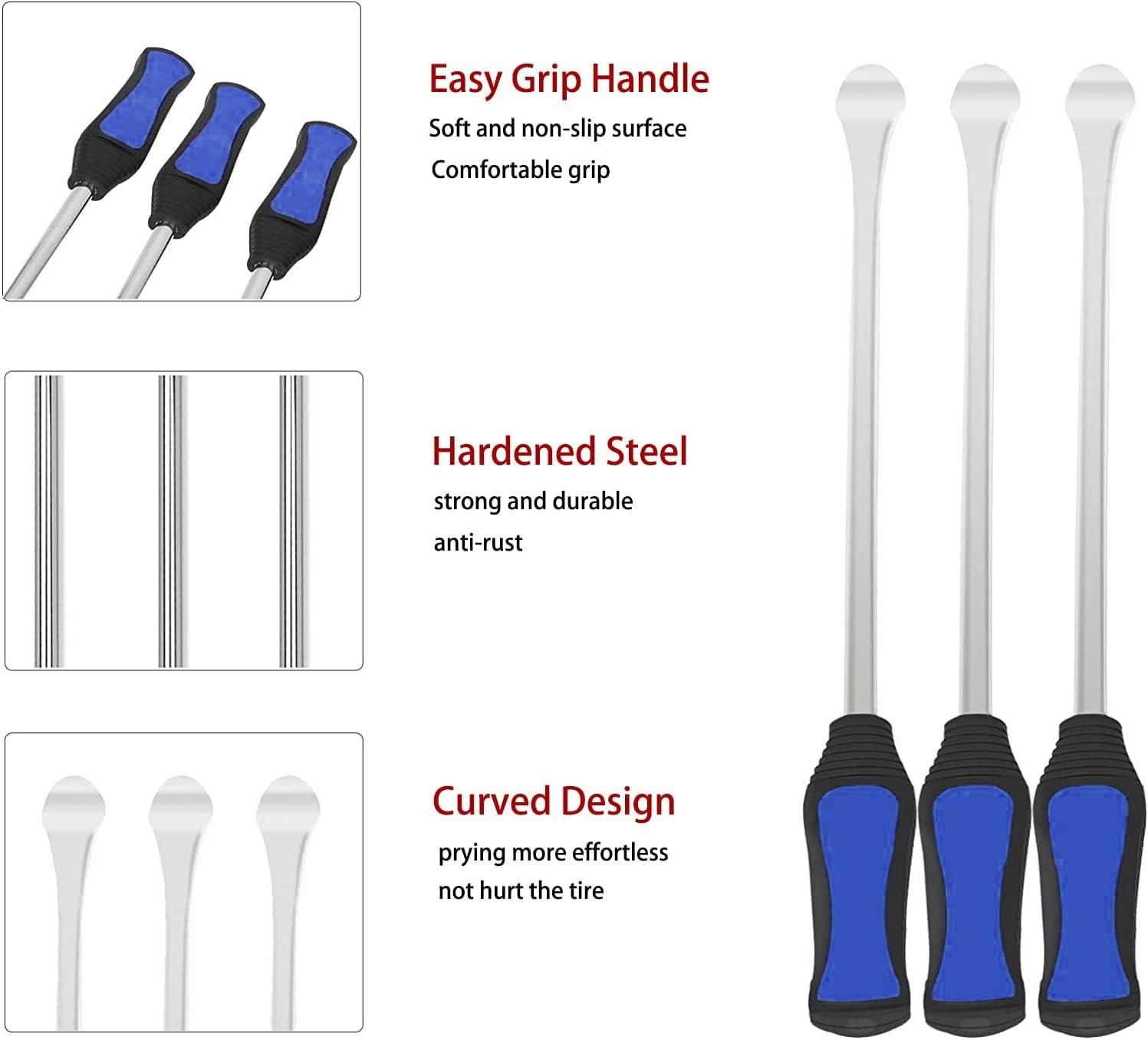 14.5in Steel Tire Spoons Tire Changing Kit for Motorcycle Dirt Bike Lawn Tractor