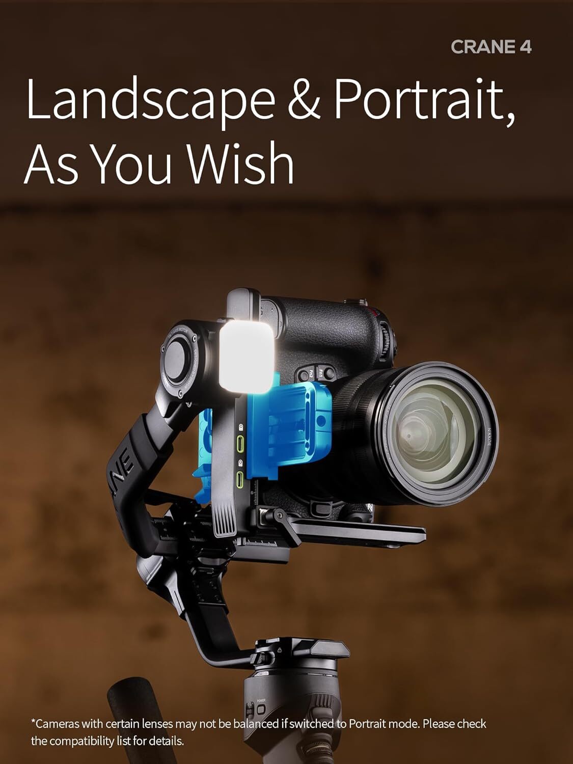 Zhiyun Crane 4 Combo 3-Axis Gimbal Stabilizer for DSLR Cinema Camera Camcorder