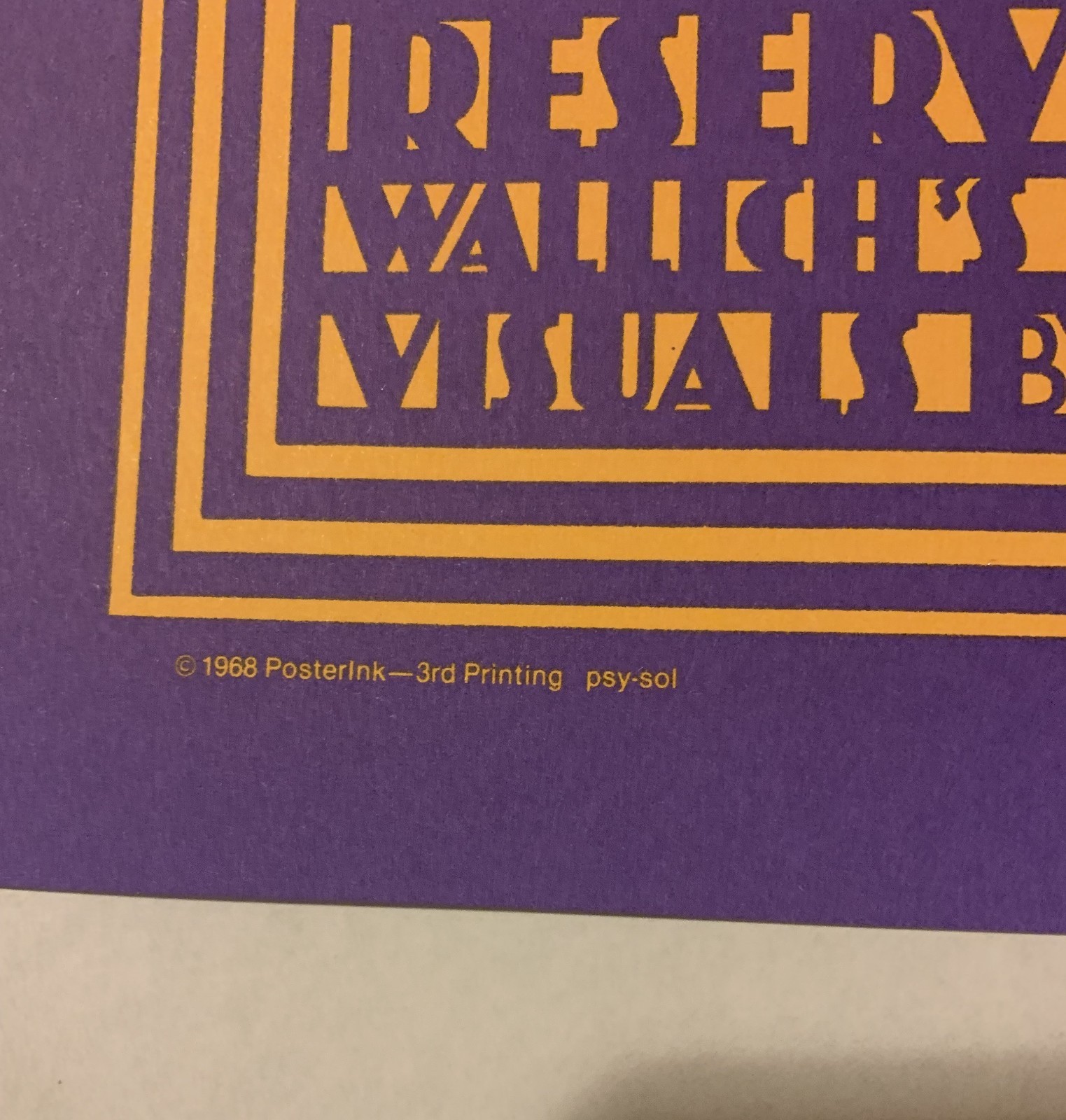 JIMI HENDRIX CONCERT POSTER 1968 MINT CONDITION 3RD PRINTING Xmas Sale!!