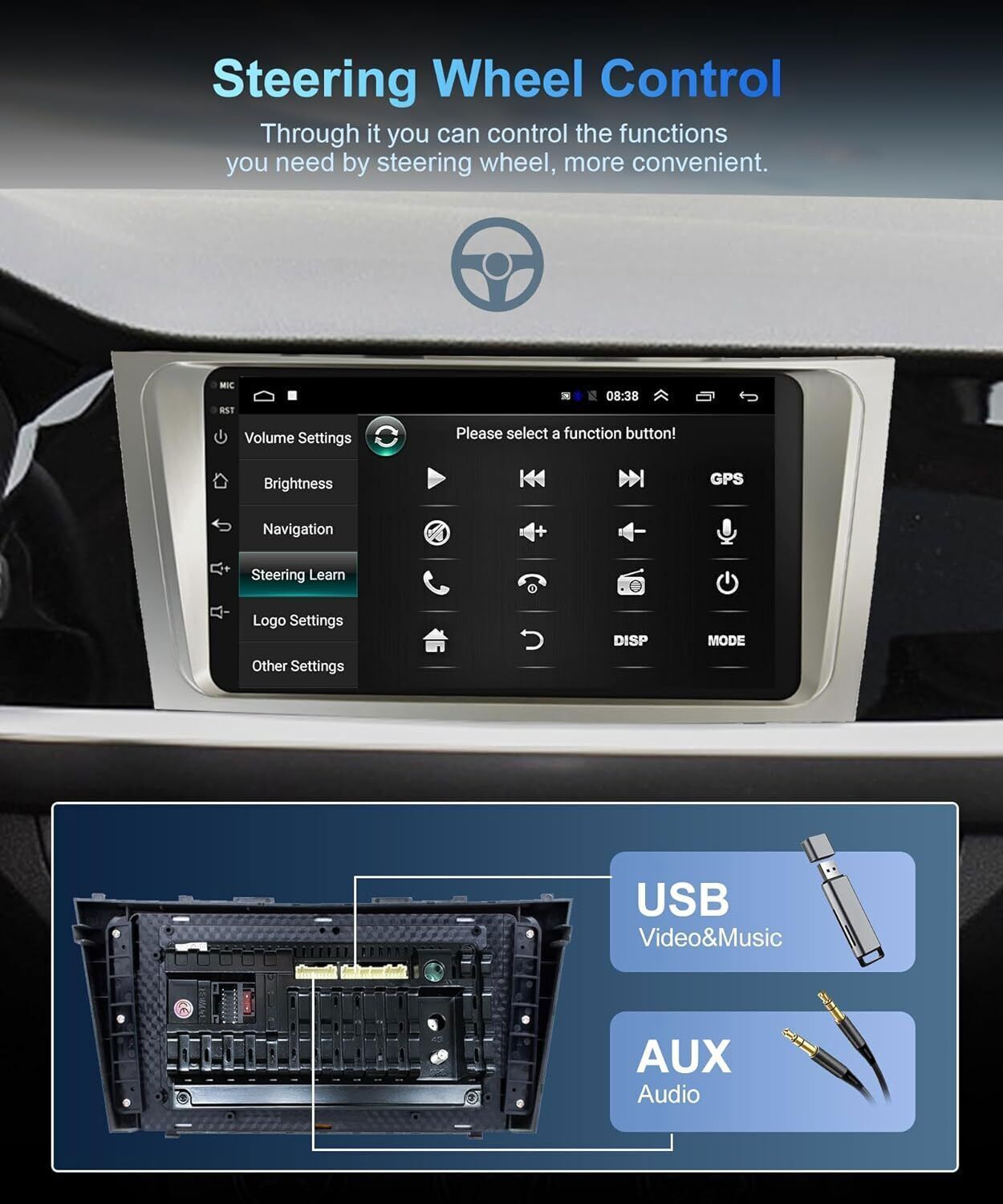 For Toyota Camry 2007-2011 Android 13 Car Stereo Radio GPS Navi WIFI Bluetooth