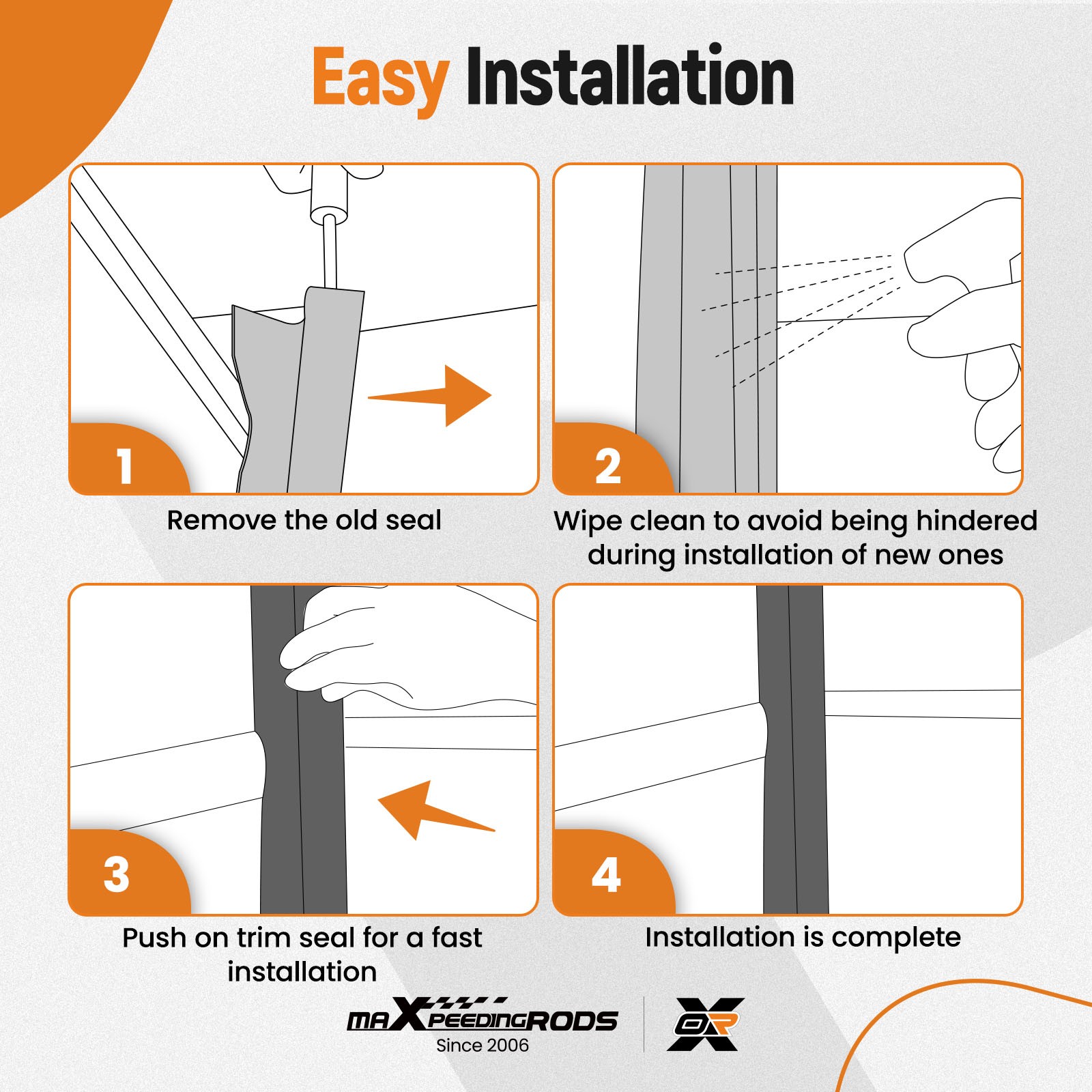 RV Slide Out Seal Wiper 1/2'' x 2.75in x 35ft Replacement Weather Strip Black