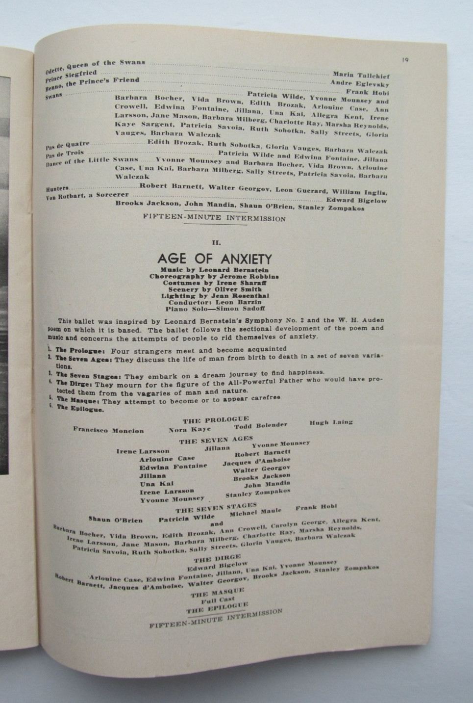 New York City Ballet Program - 1953 - Le Clercq, Tallchief, Balanchine, Robbins