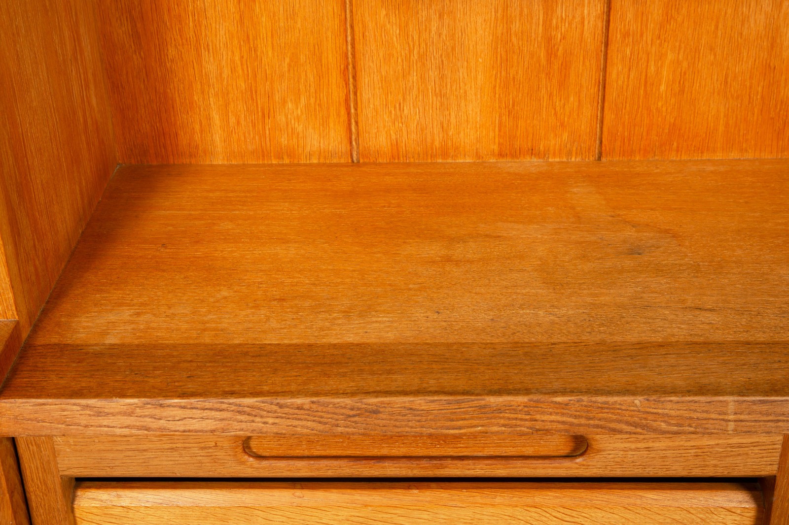 French Modernist Oak Bar Cabinet Bookshelf by Guillerme and Chambron