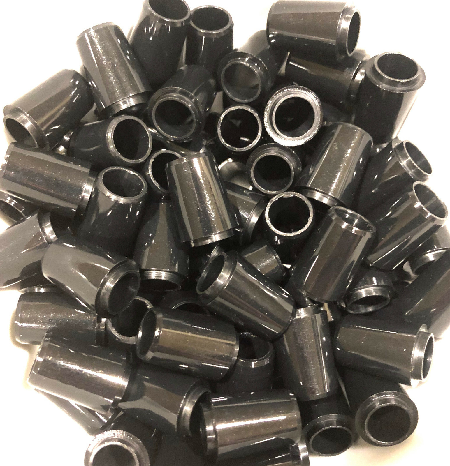 (12) Premium Quality Collared Iron Ferrules Solid Black 0.75" - .355 or .370