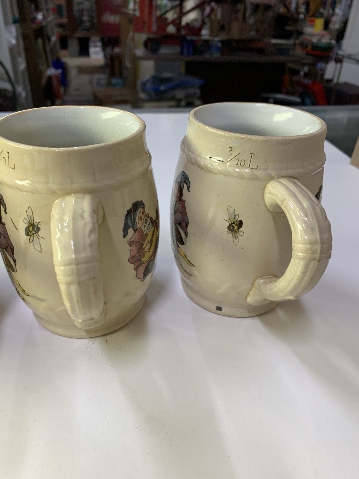 Antique Villeroy & Boch Mettlach Jug Mug Gnomes Read Description Geschutzt?