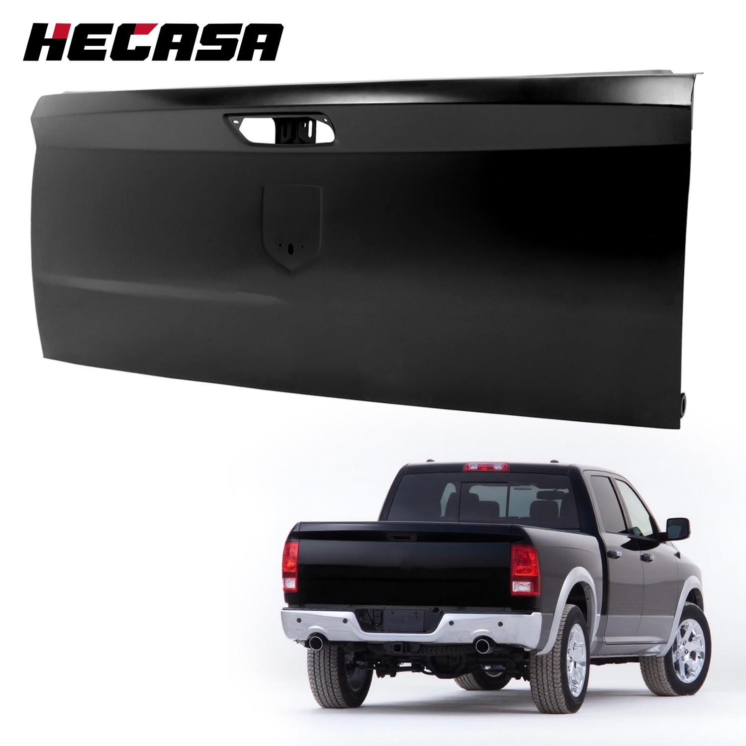Primed Steel Rear Tailgate For RAM 1500 2009-2018 RAM 2500 3500 2010-2018 Black