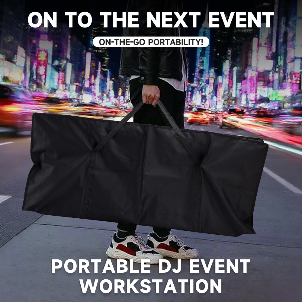 Portable DJ Facade Table Station 45"x42"Event Booth Facade Metal Foldable Frame