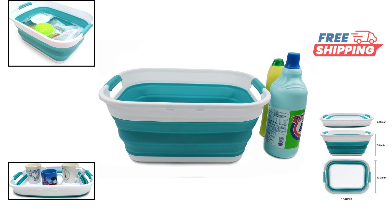 Eco-Friendly 4.6 Gallon Collapsible Washing Tub – Perfect for Pets & Laundry
