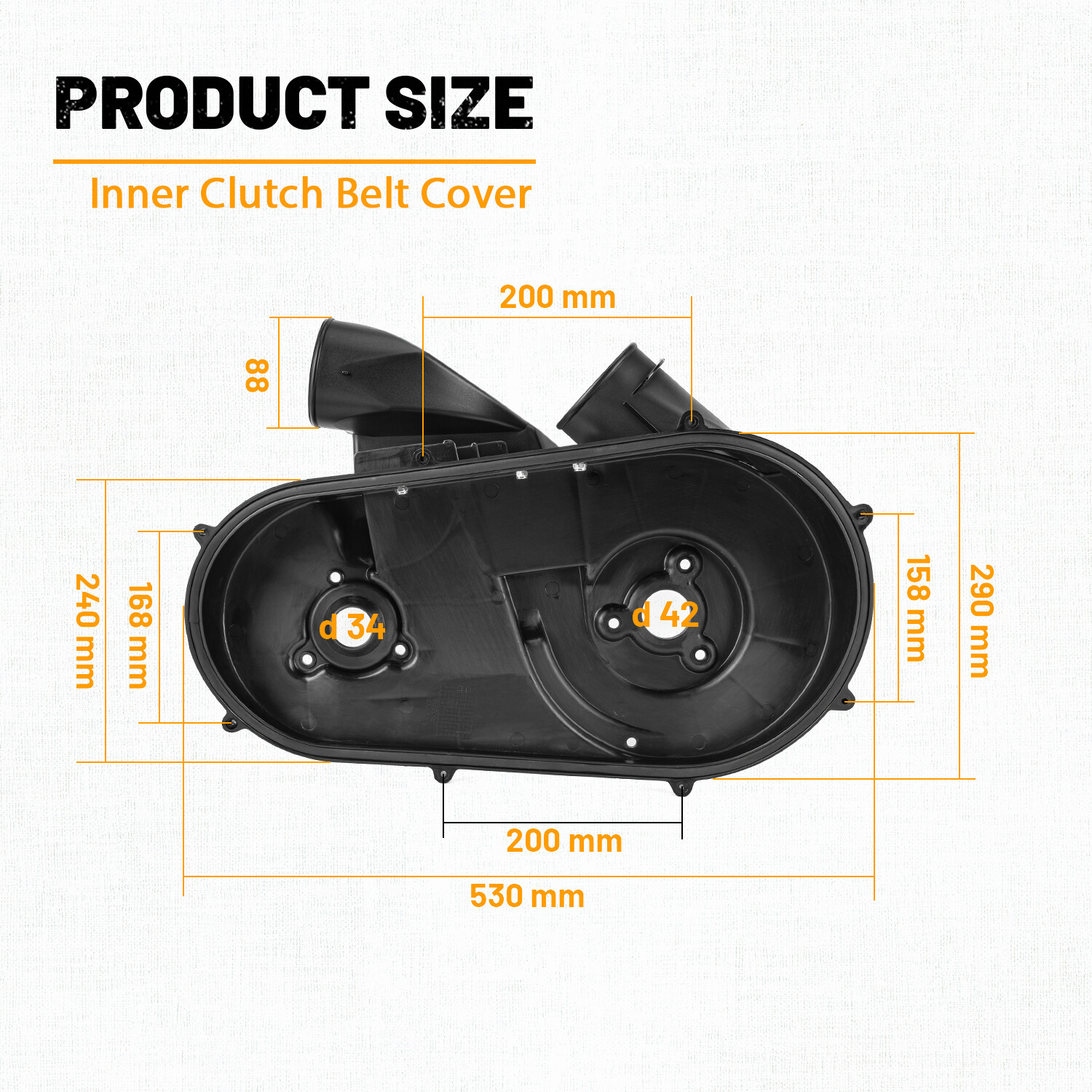 For 2014-2023 Polaris General 1000 Ranger RZR Inner + Outer Clutch Belt Cover