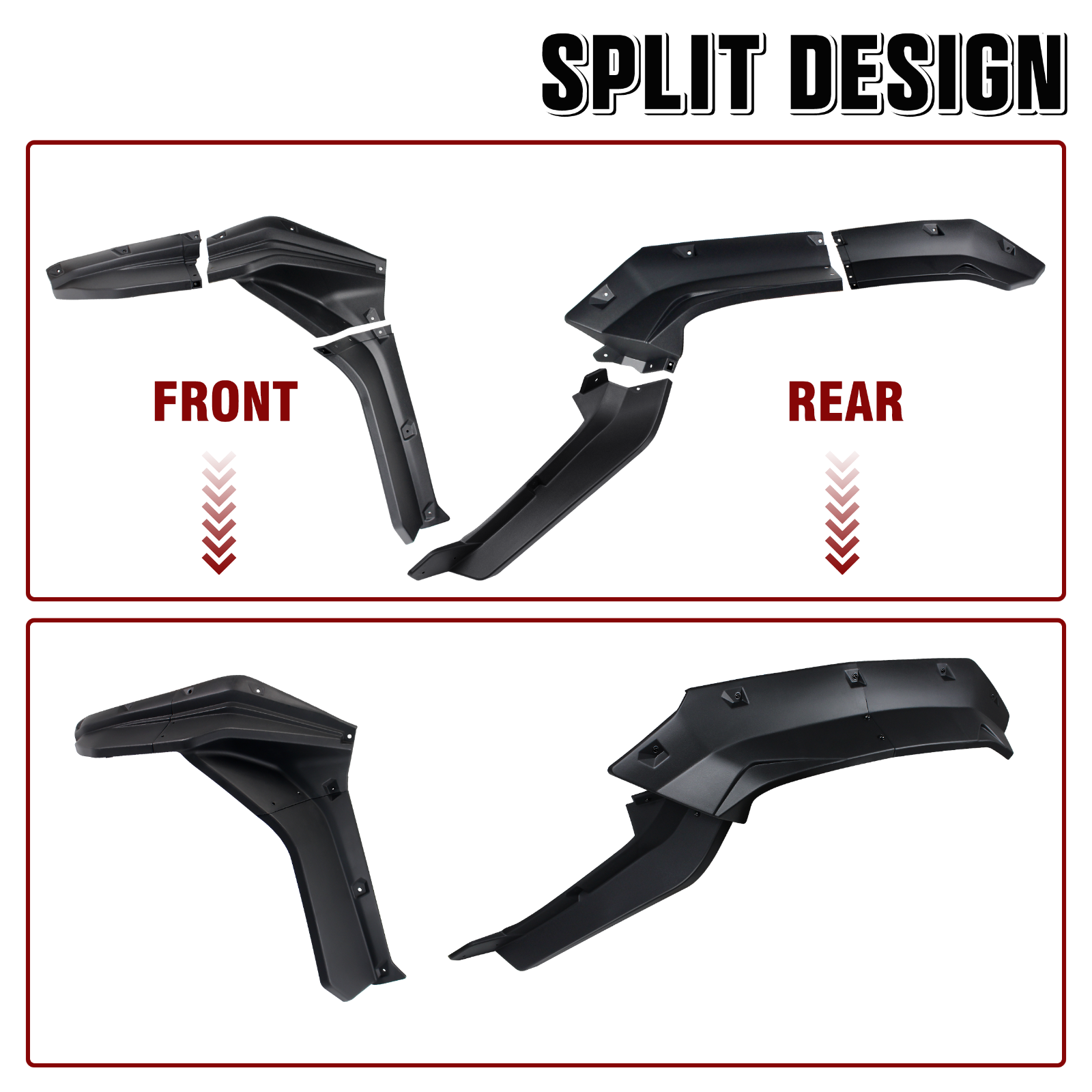 Wide Fender Flares Compatible with Kawasaki KRX 4 1000 2023-2024(fit 4 seater)