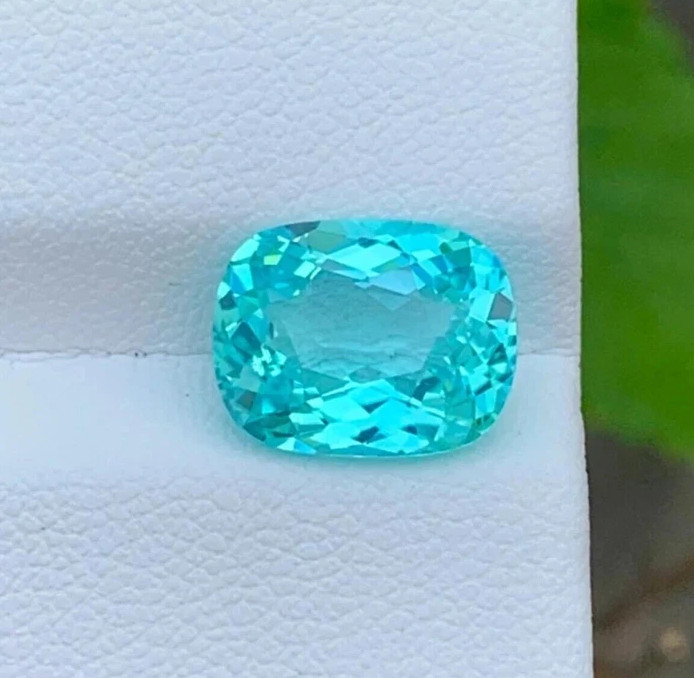 11 Ct GIE Certified Natural Paraiba Tourmaline Neon Blue Cushion Loose Gemstone
