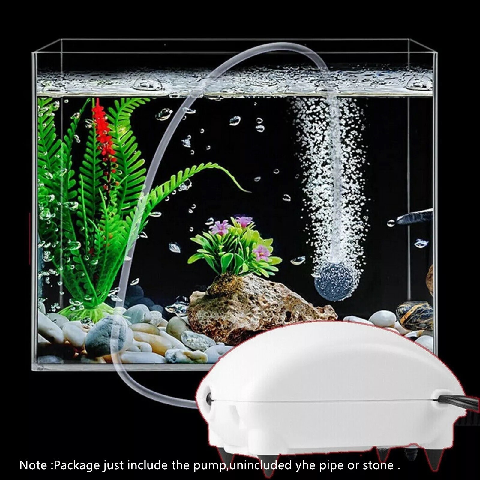 300GPH Silent Air Pump for Aquarium Fish Tank Oxygen Aerator single outlet