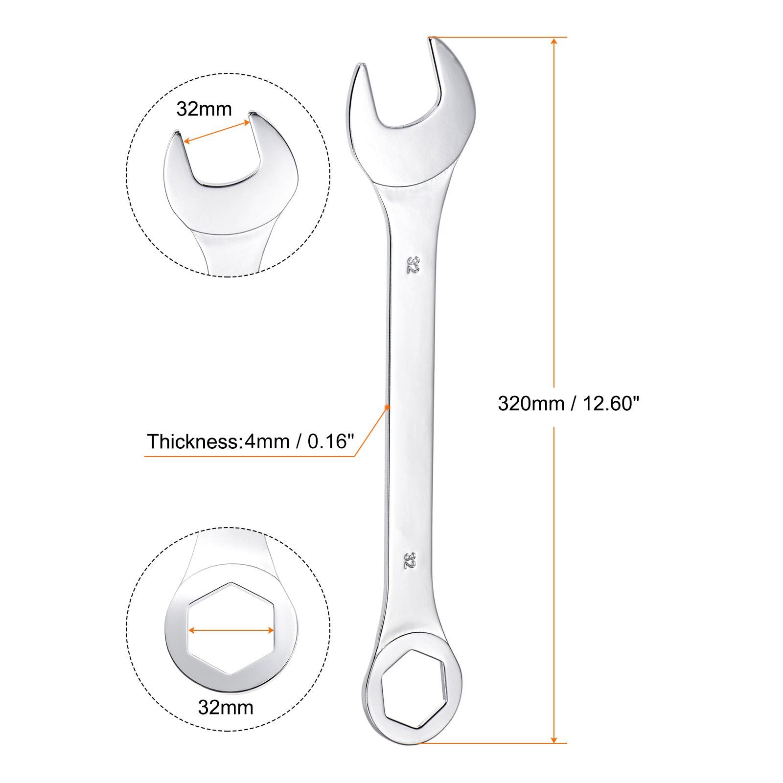 32mm Thin 6 Point Combination Wrench High Carbon Steel