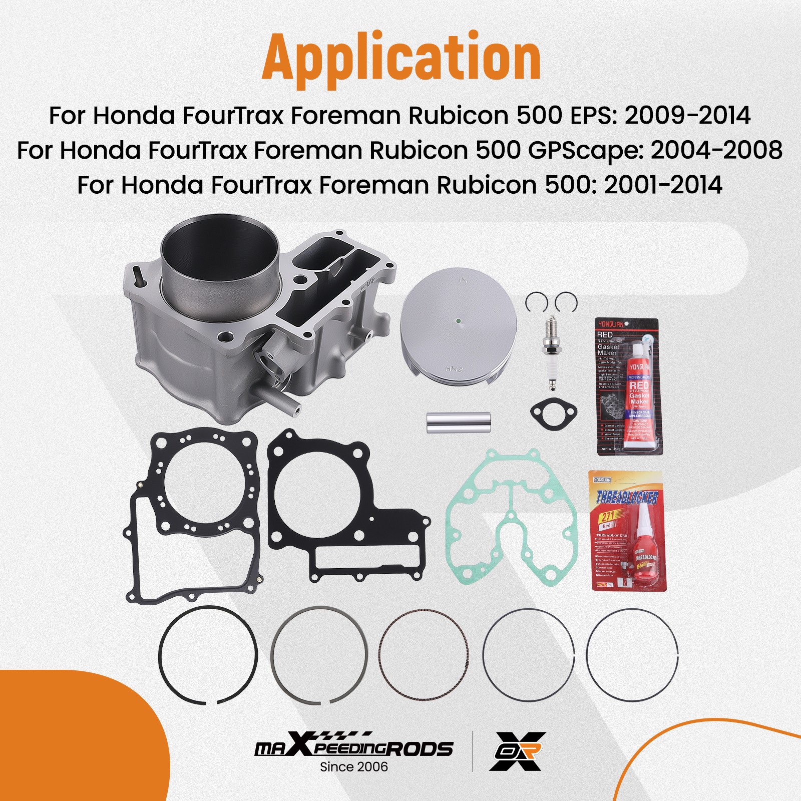 Cylinder Piston Top End Kit for Honda Foreman Rubicon 500 TRX500FA 12100-HN2-000