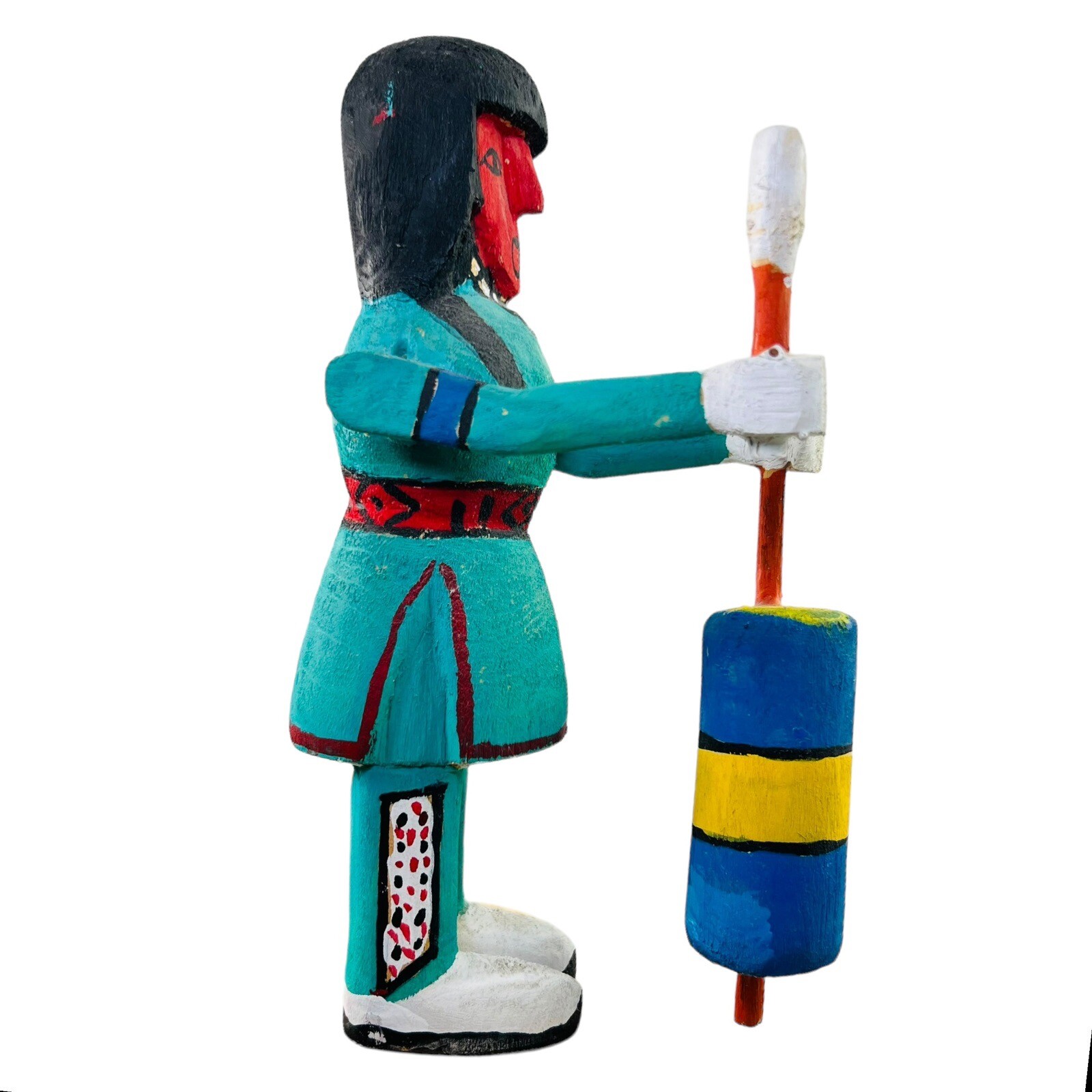 San Juan Pueblo Doll Native American Hand Carved Signed Joe V. Trujillo