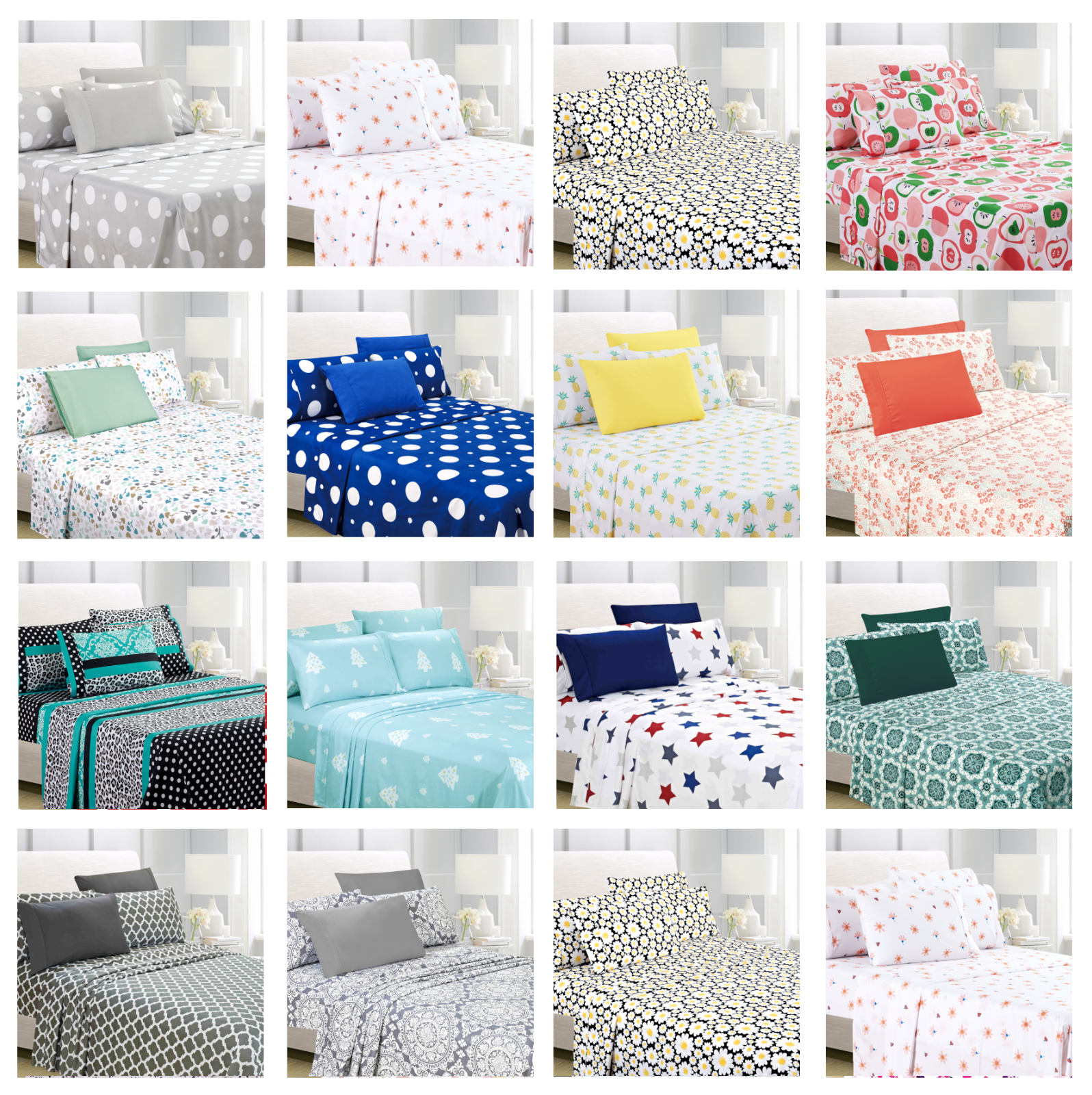 1800 Series American Home Collection Ultra Soft 6-Piece Bed Sheet Set