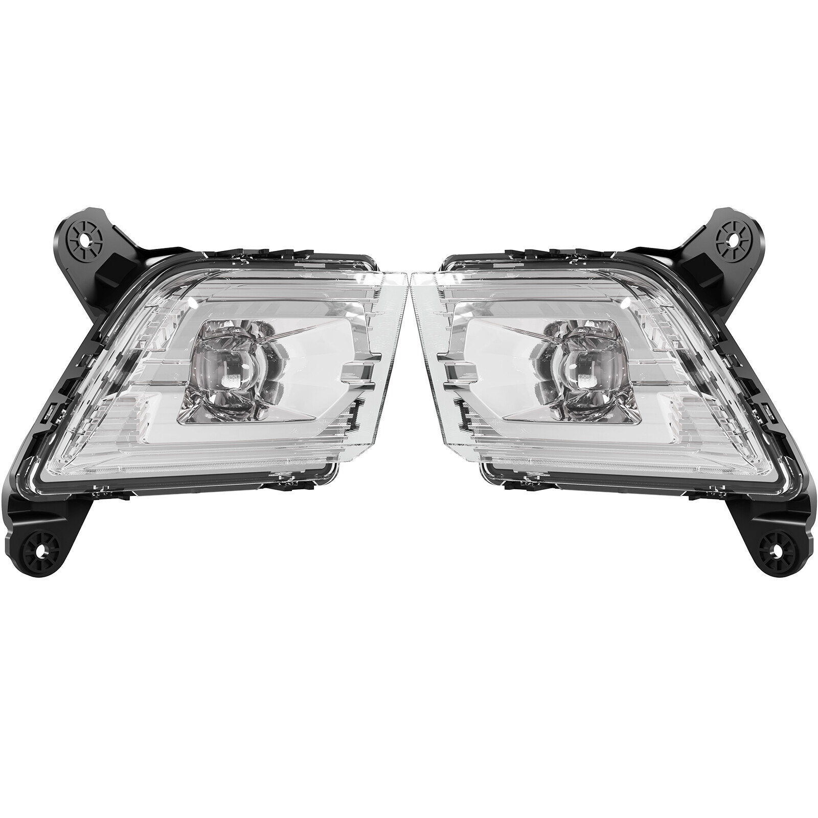 Pair Fog Lights Clear LED DRL w/ Wiring For 2019-2021 2022 Chevy Silverado 1500