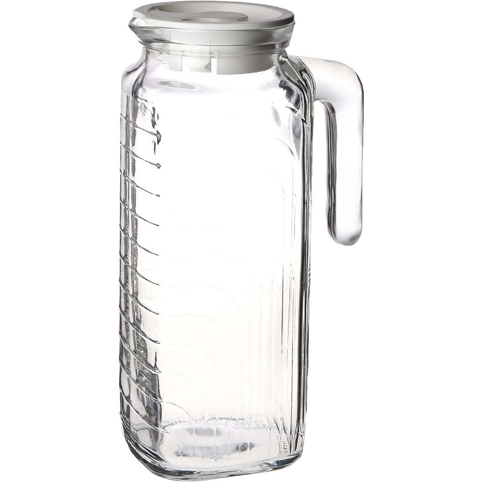 Bormioli Rocco Gelo Jug, White Lid - 41 Oz -  BPA-Free, Dishwasher Safe
