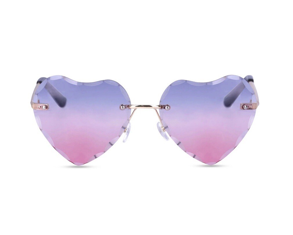 JUSTICE Girls Fashion Ombre Heart Sunglasses 100% UV Protection • Purple & Pink