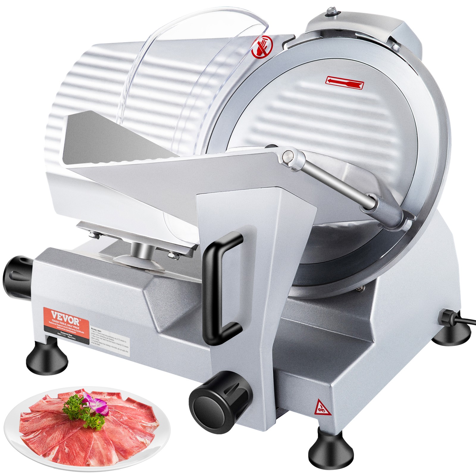 VEVOR Commercial Electric Meat Slicer Deli Food Cutter 12" Blade 320W 350-400RPM