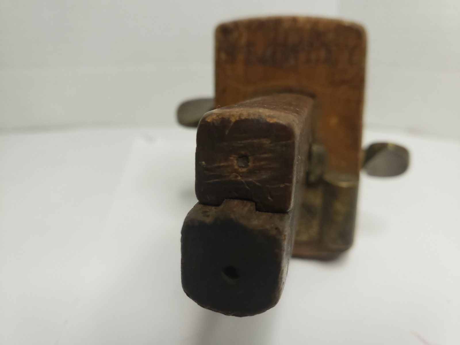 Antique Stanley Wooden Mortise Gauge Primitive Stem Beech