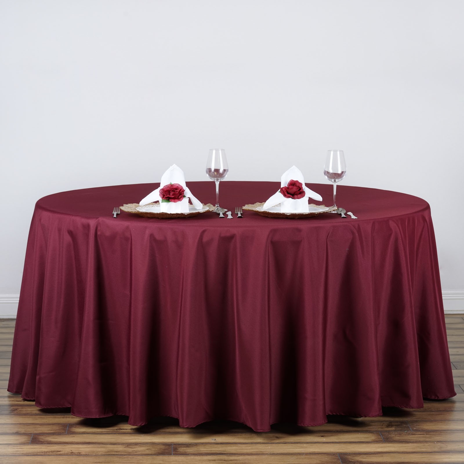 BURGUNDY 120 Inch ROUND TABLECLOTH Wedding Decorations Party Table Cover