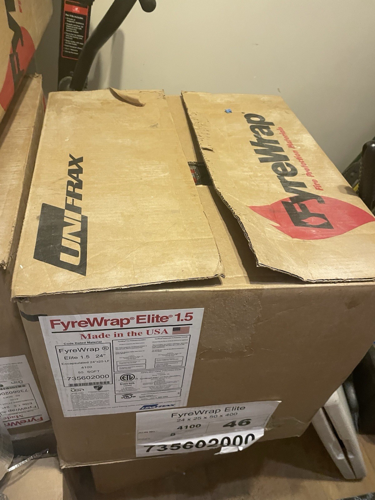 FyreWrap Elite 1.5 Grease Duct insulation (quantity discount avail.) 25' x 2'