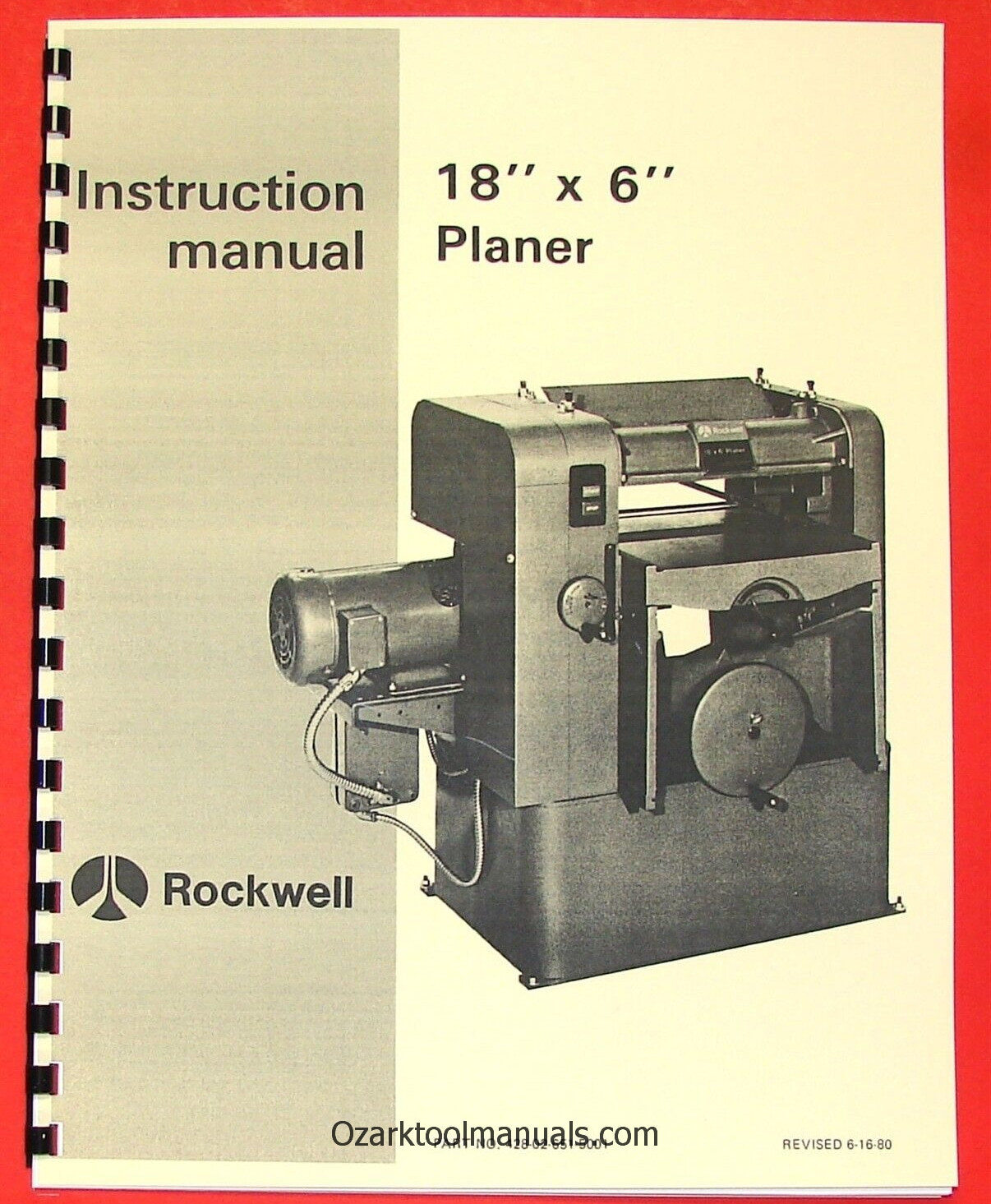 ROCKWELL New 18" x 6" Wood Planer Owner Instruction Operator Parts Manual 0614
