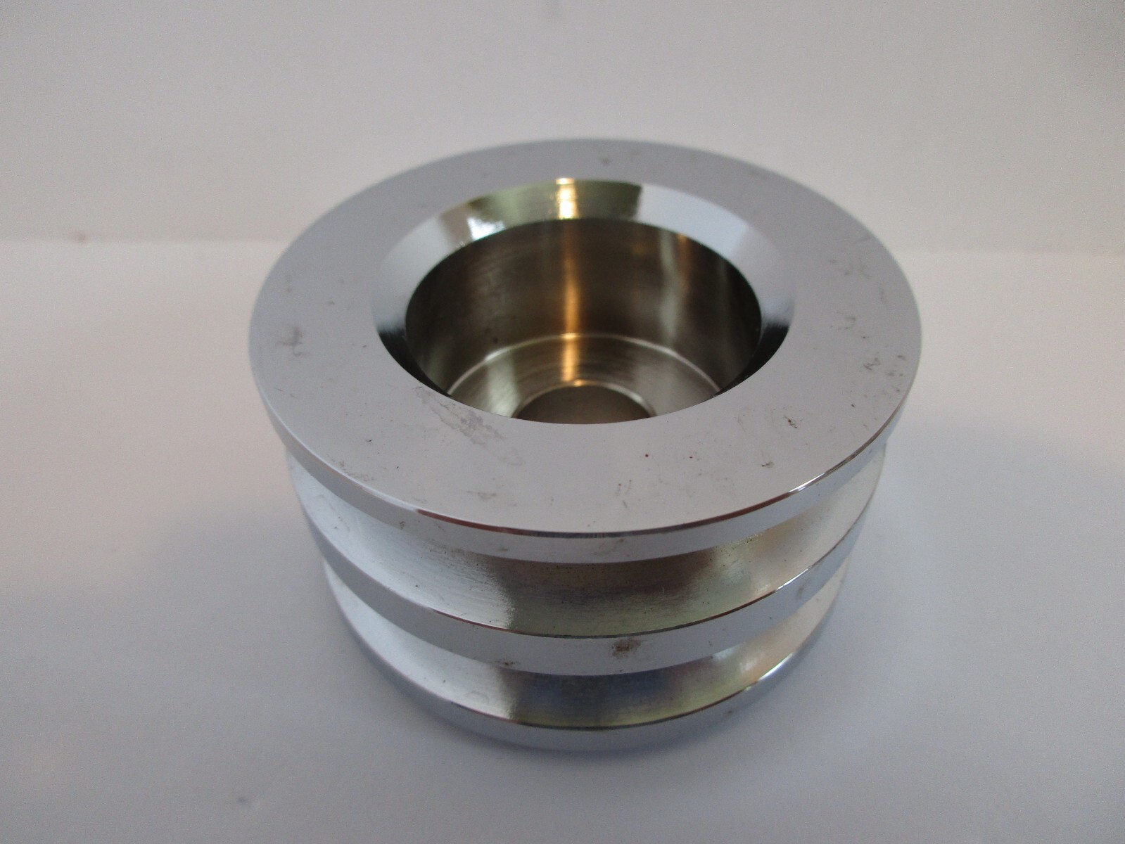 CHROME DOUBLE GROOVE ALTERNATOR PULLEY FITS GM SB BB CHEVY FORD  #8968