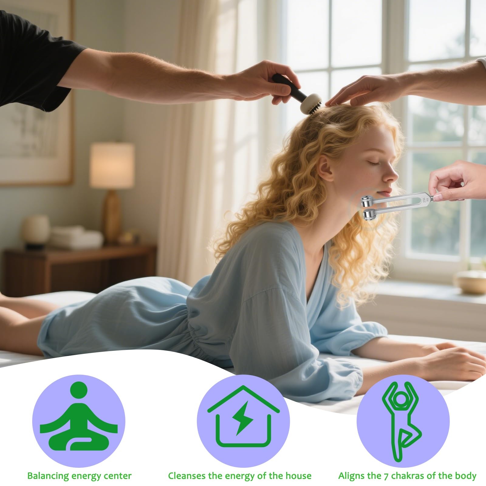 Tuning Forks for Healing Set, Includes 128Hz, 256Hz, 512Hz Tuning Forks with ...