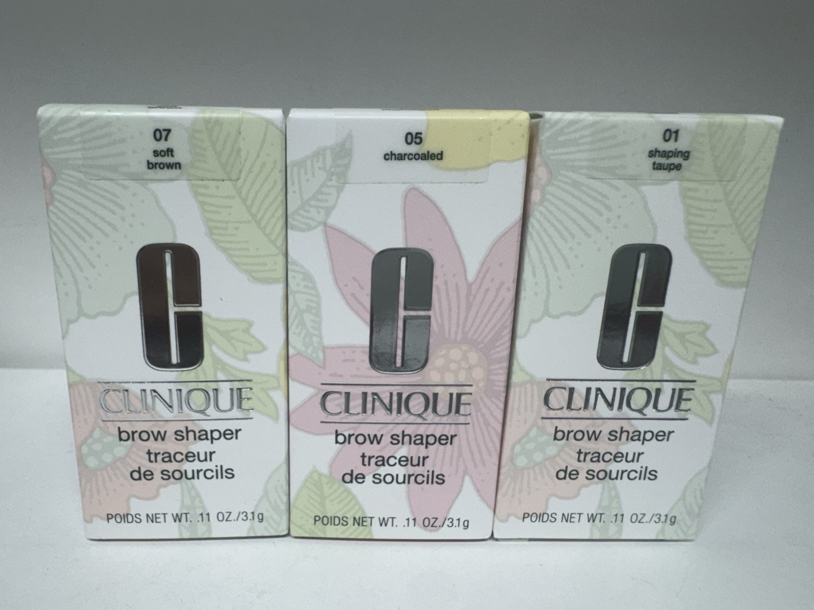 CLINIQUE BROW SHAPER EYEBROW POWDER BOX W/ BRUSH .11 OZ / 3.1 G FULL SIZE NIB