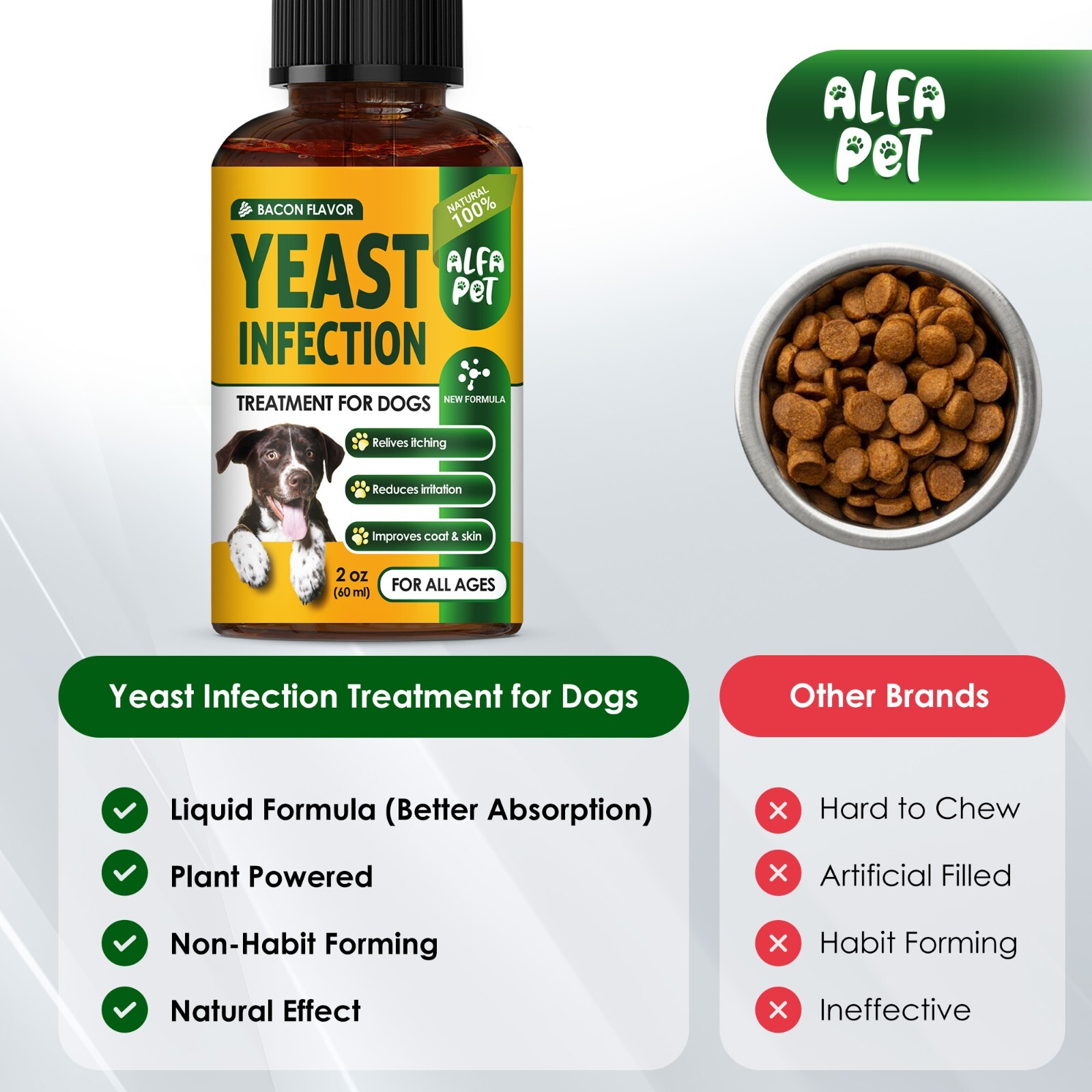 Yeast Infection Treatment for Dogs | Itchy Skin Relief | Herbal Drops | 2 Oz