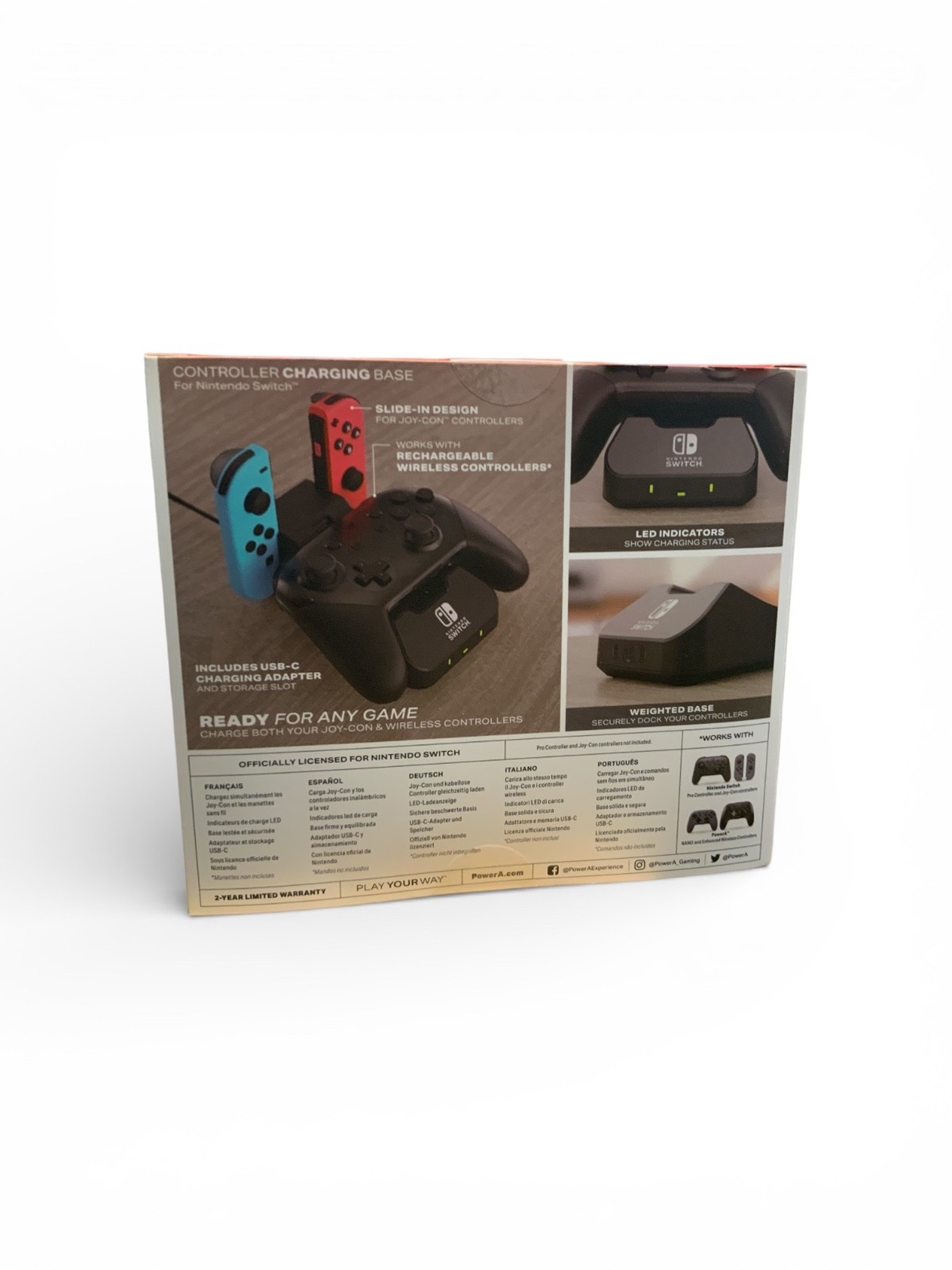 PowerA Controller Charging Base for Nintendo Switch Joy-Con & Pro Black