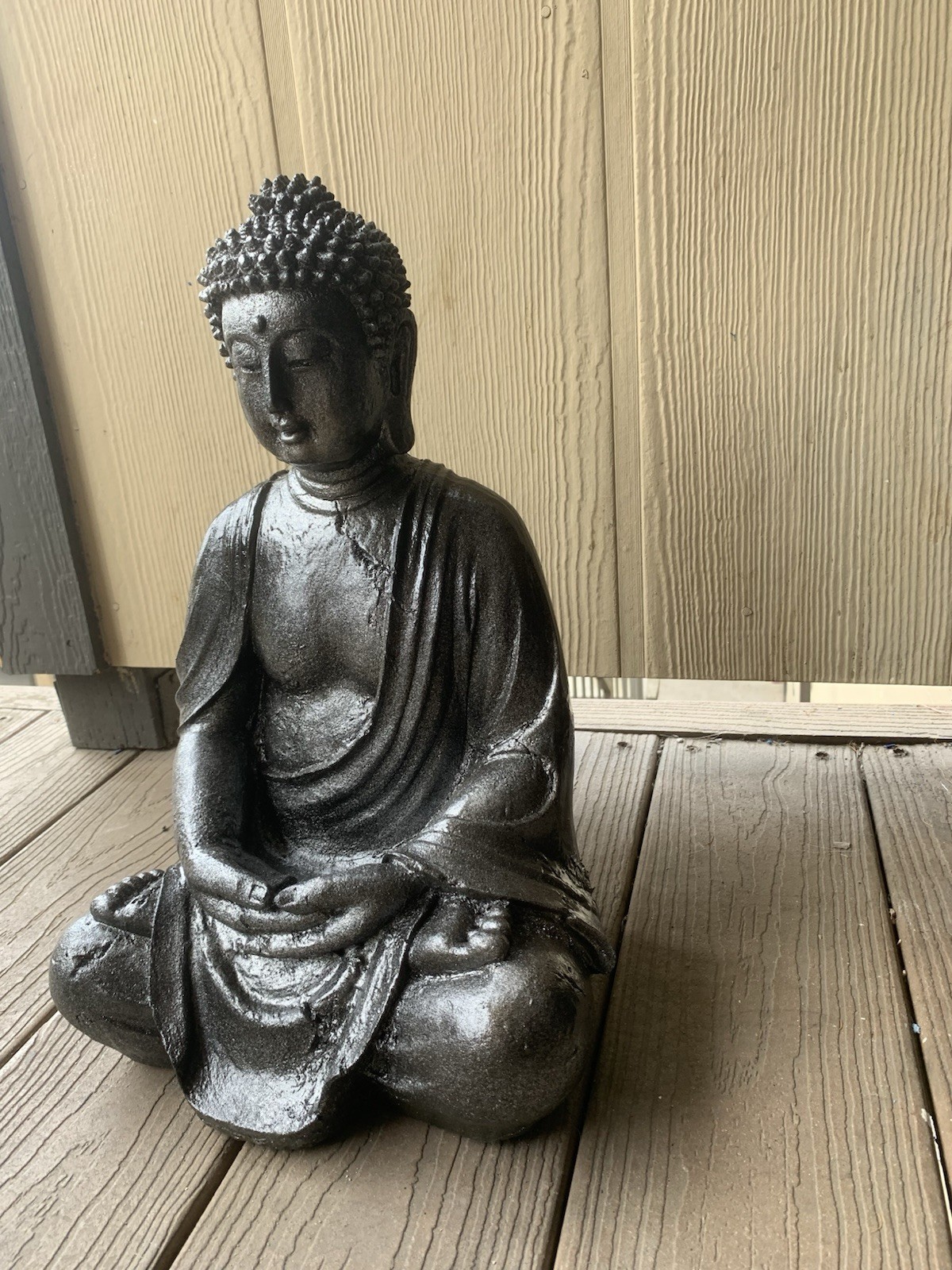 LATEX RUBBER MOLD + Fiberglass Casing Sitting Buddha H. 17” YKM-5126 Blue Mold