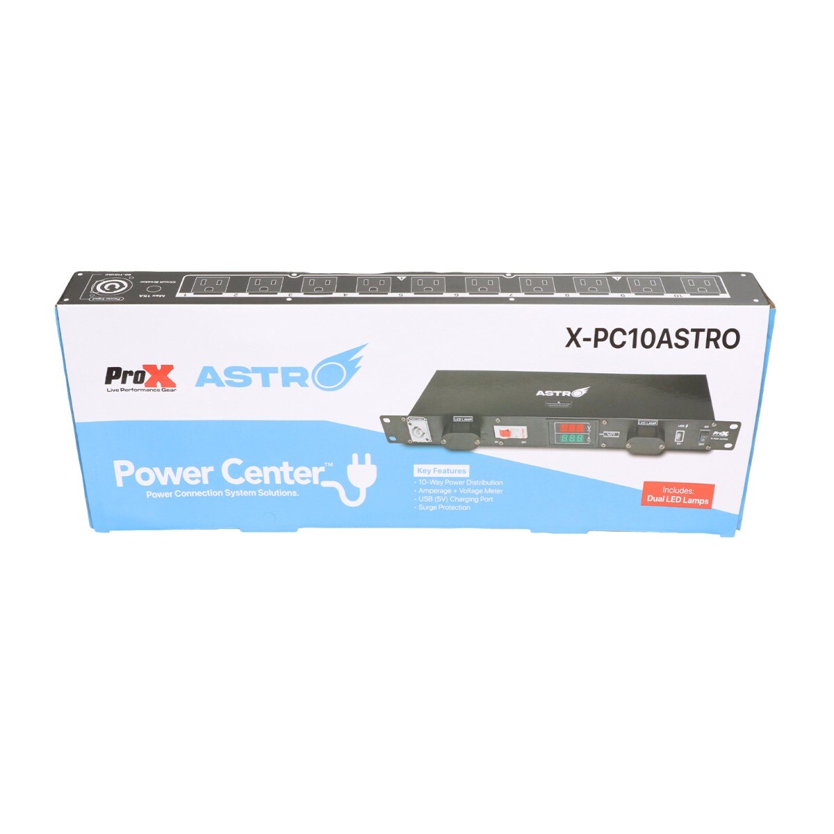 ProX X-PC10ASTRO 10-Way Rear Panel Power Distribution 1U Rack LED Lamp idjnow