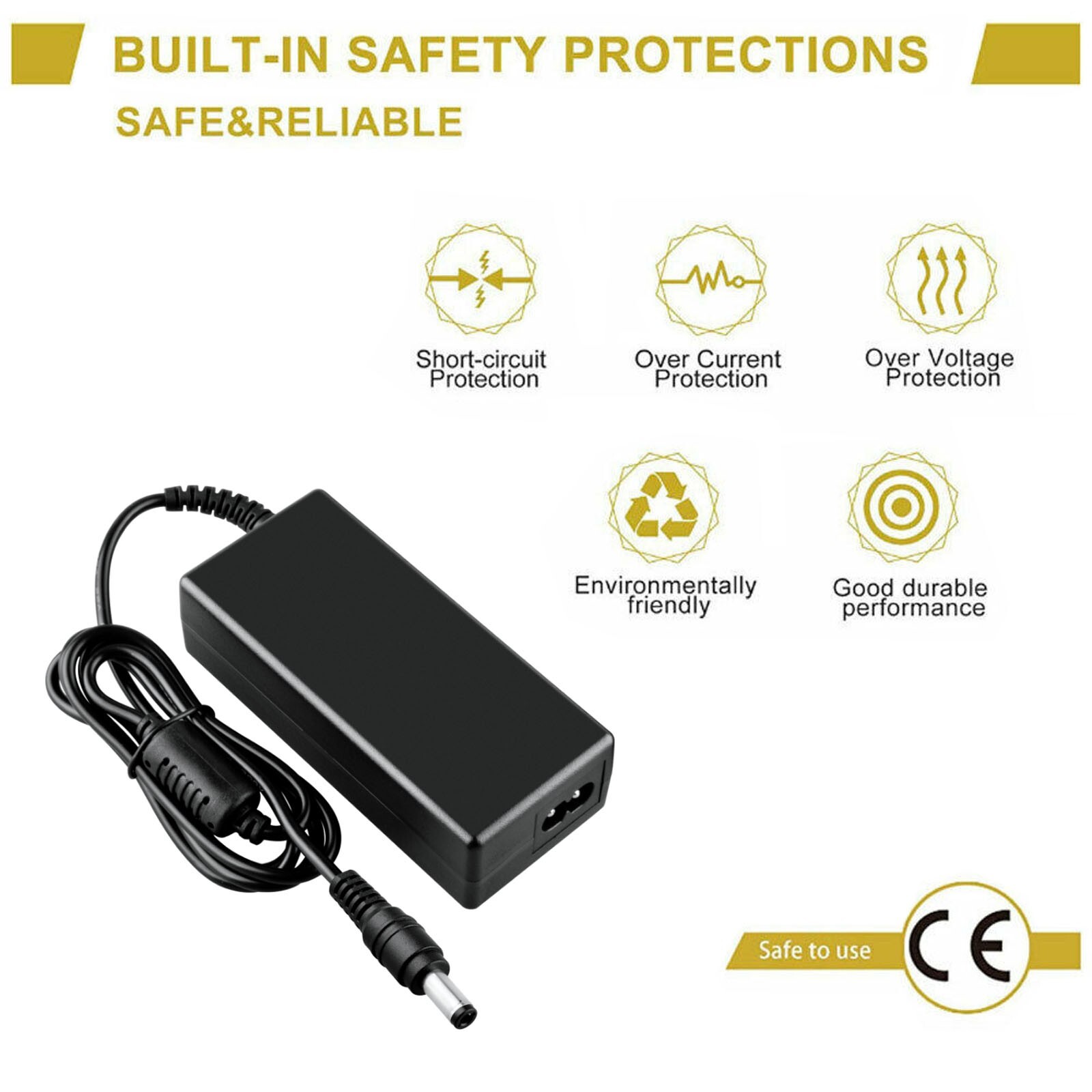 24V 2.7A AC/DC Adapter Charger for Vizio Sound Bar SoundBar Power Supply Cord