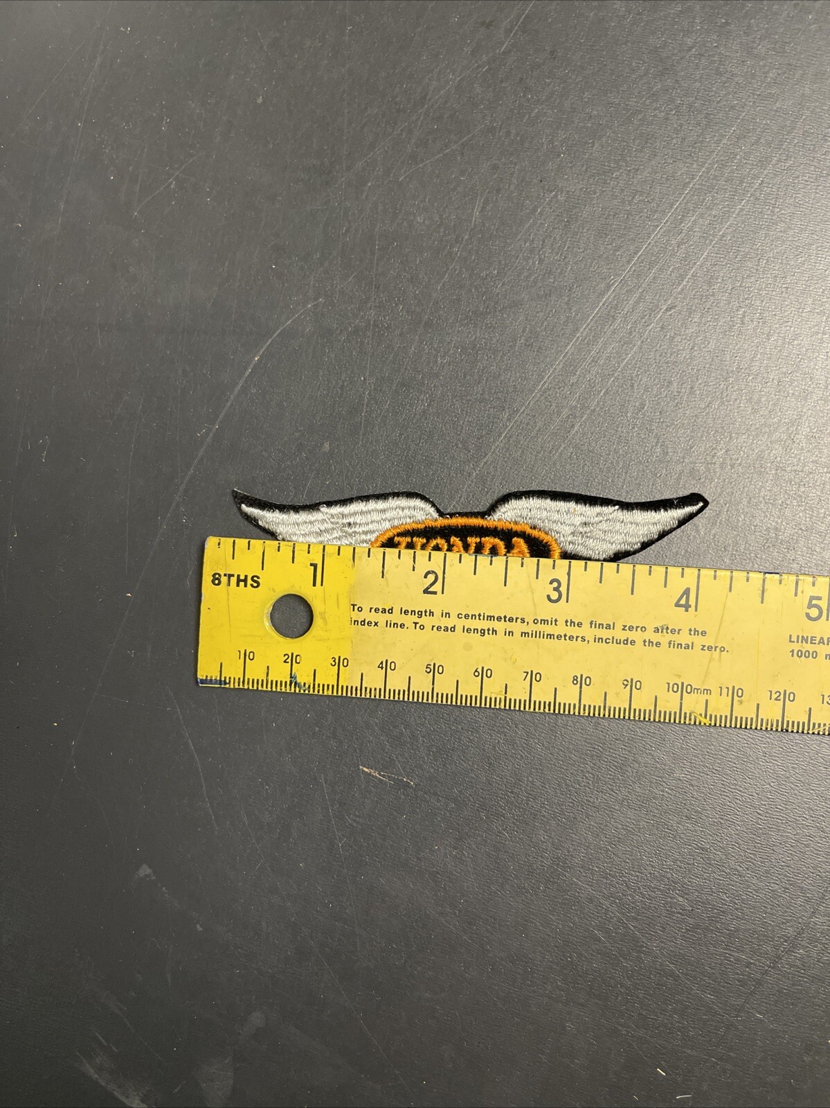 Original 1970s Honda Motorcycles Silver Embroidered Patch Felt Edge 4” Sew/press