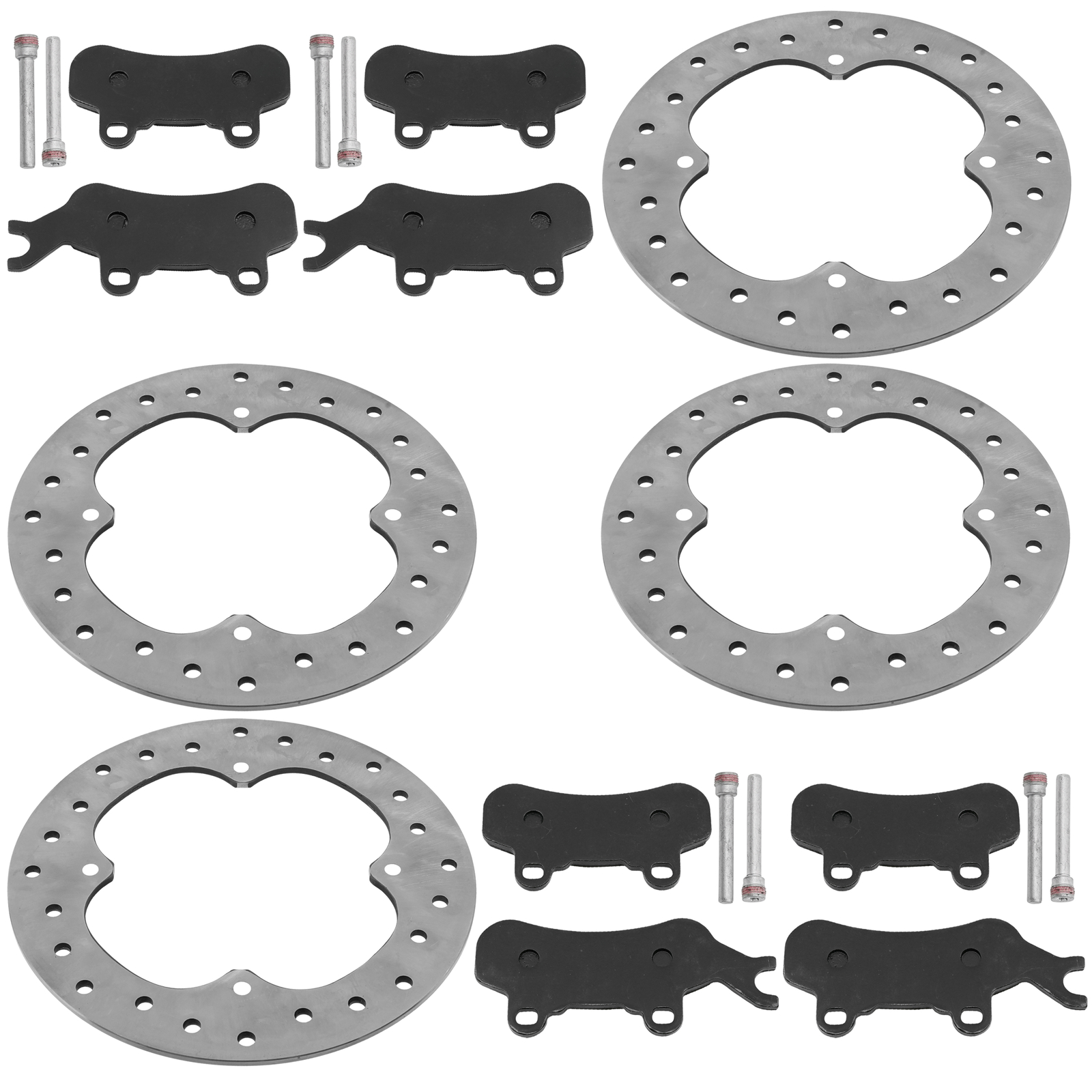 Fronr & Rear Brake Disc Rotors w/ Brake Pads for Can-Am Maverick X3 900 HO 2018