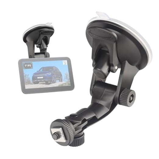 Backup Camera Monitor Mount, 7in Rear View Display, Suction Cup Holder, RV