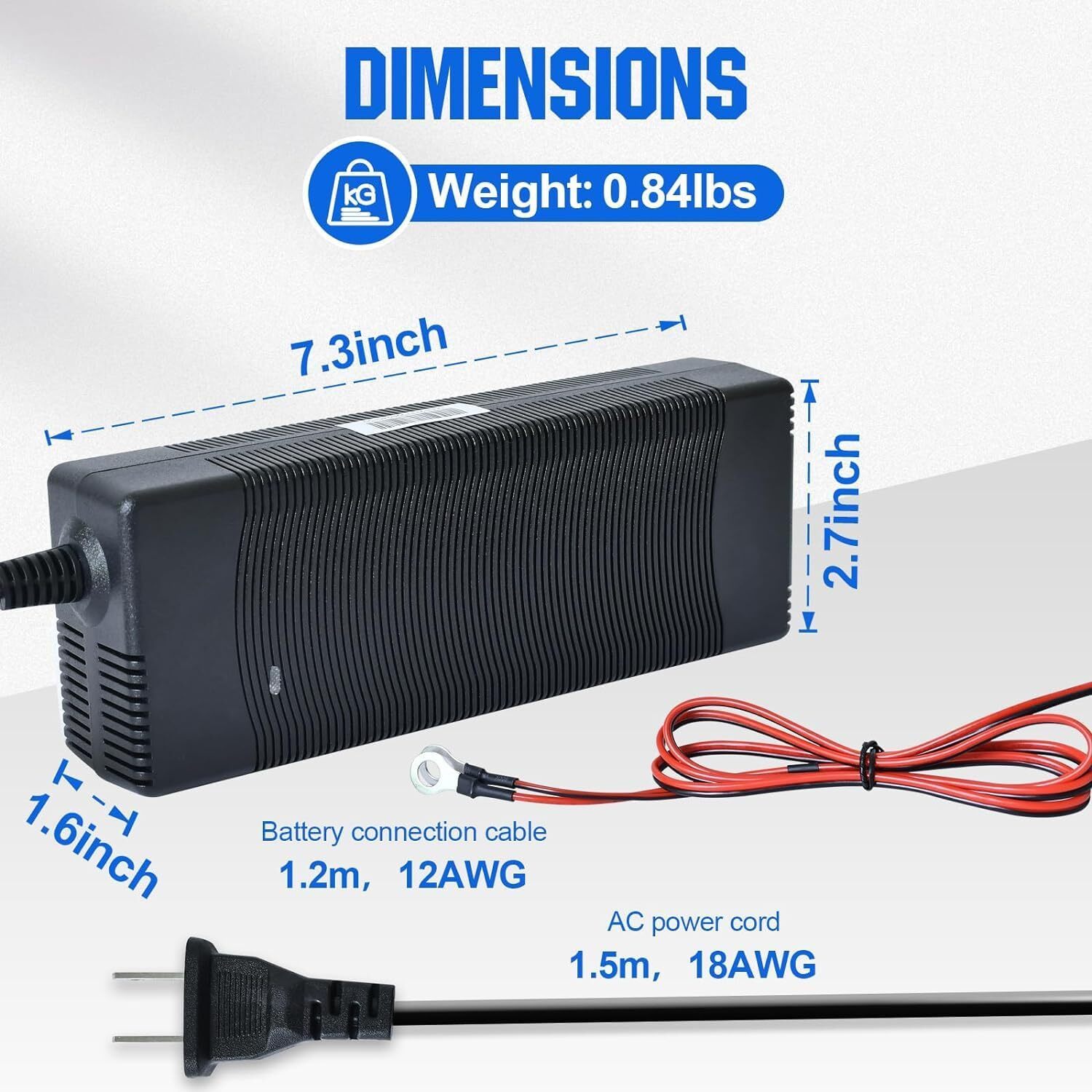 12V 100Ah LiFePO4 Lithium Battery with 10A Charger Trolling Motors RV Campers