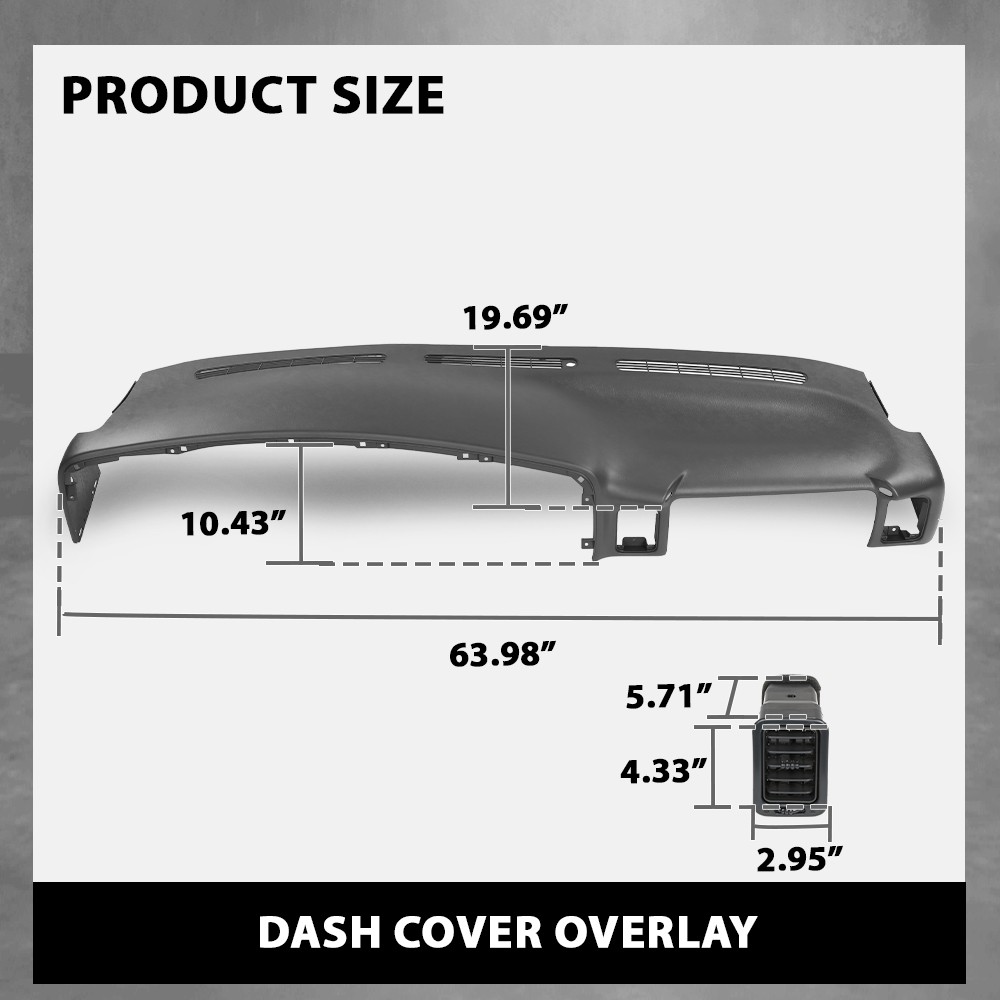 Fits 1999-2006 Chevy Silverado Sierra Molded Dash Cover Cap Board Overlay Gray
