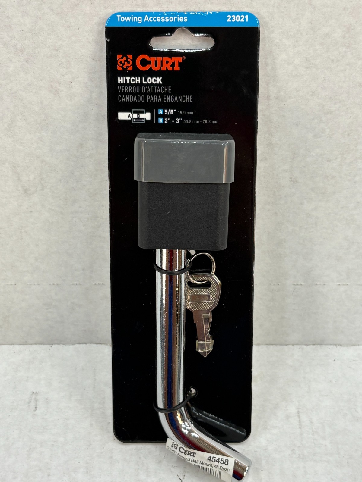 Curt 23021 Trailer Hitch Lock 5/8" Pin Diameter Fits Most 3" Receivers  J