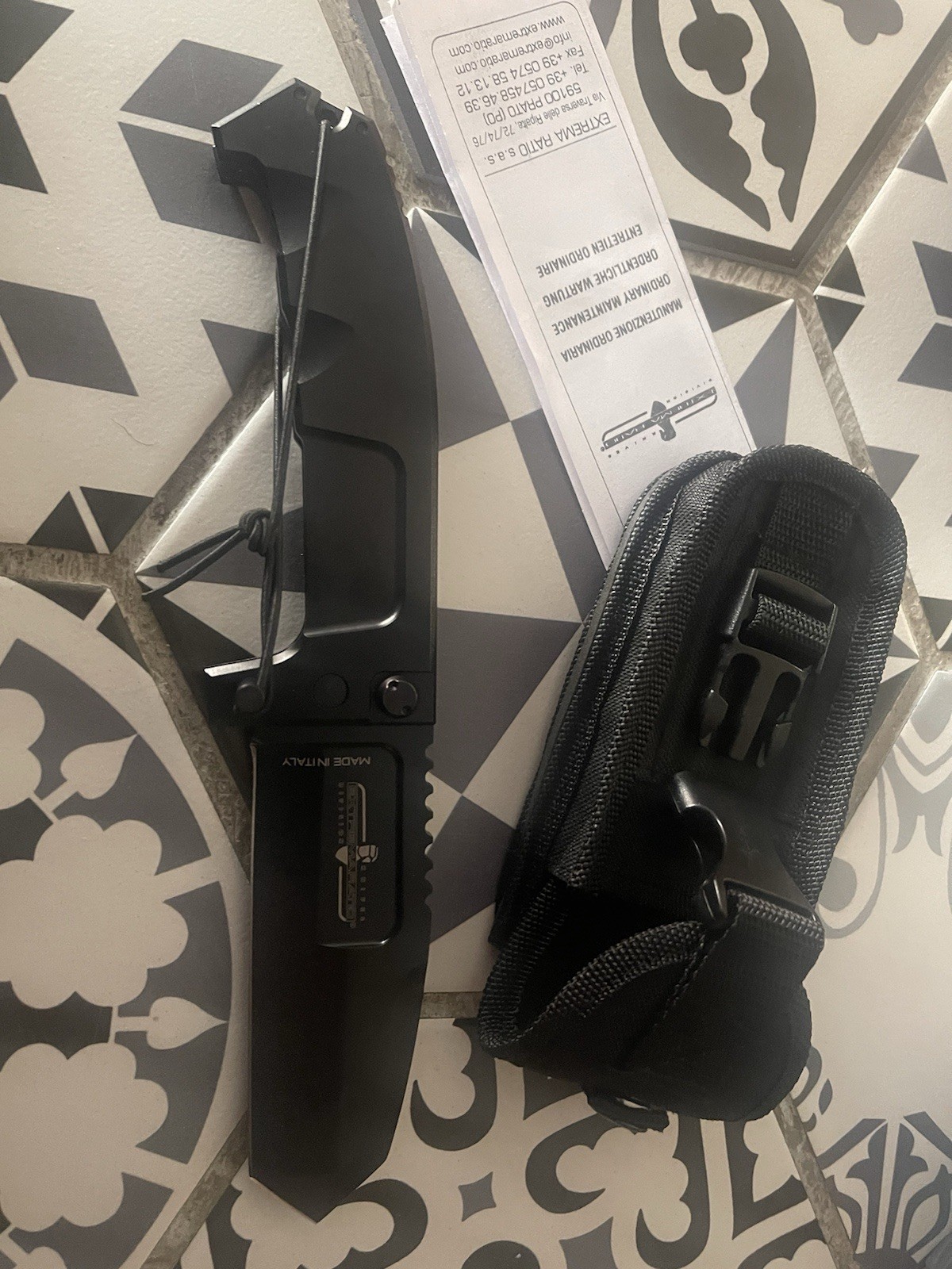 EXTREMA RATIO RAO 185° FOLDER COMBAT TACTICAL KNIFE WITH SHEATH