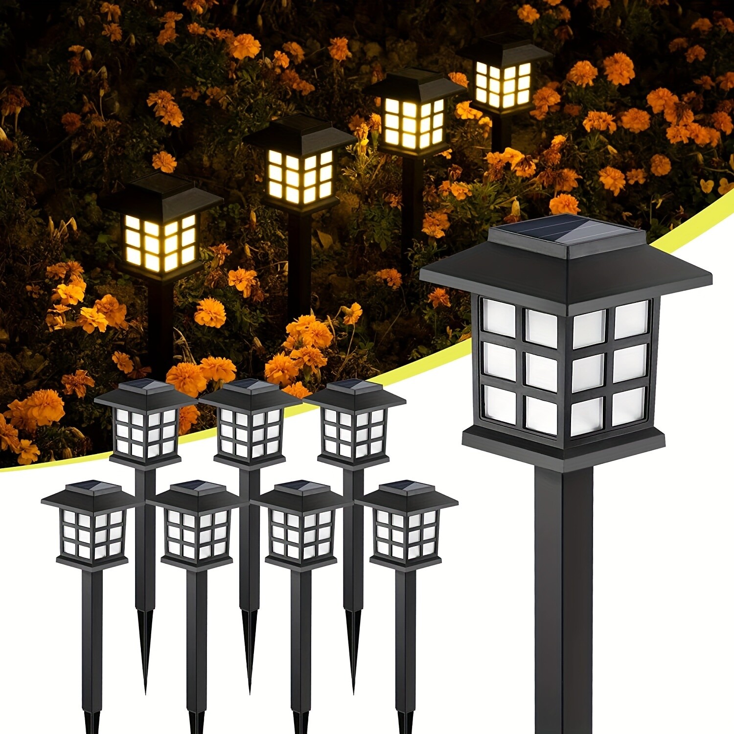 Solar Garden Lights Outdoor Waterproof Landscape LED Lights Pathway Yard