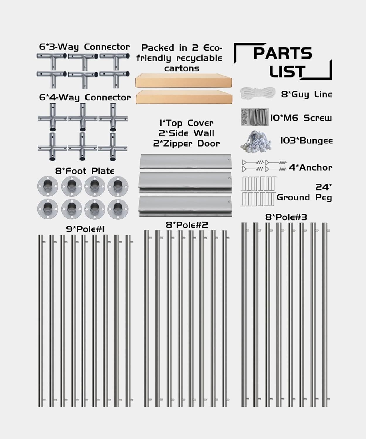 13'x20' Heavy Duty Carport Portable Garage, Outdoor Car Port with PE All-Season