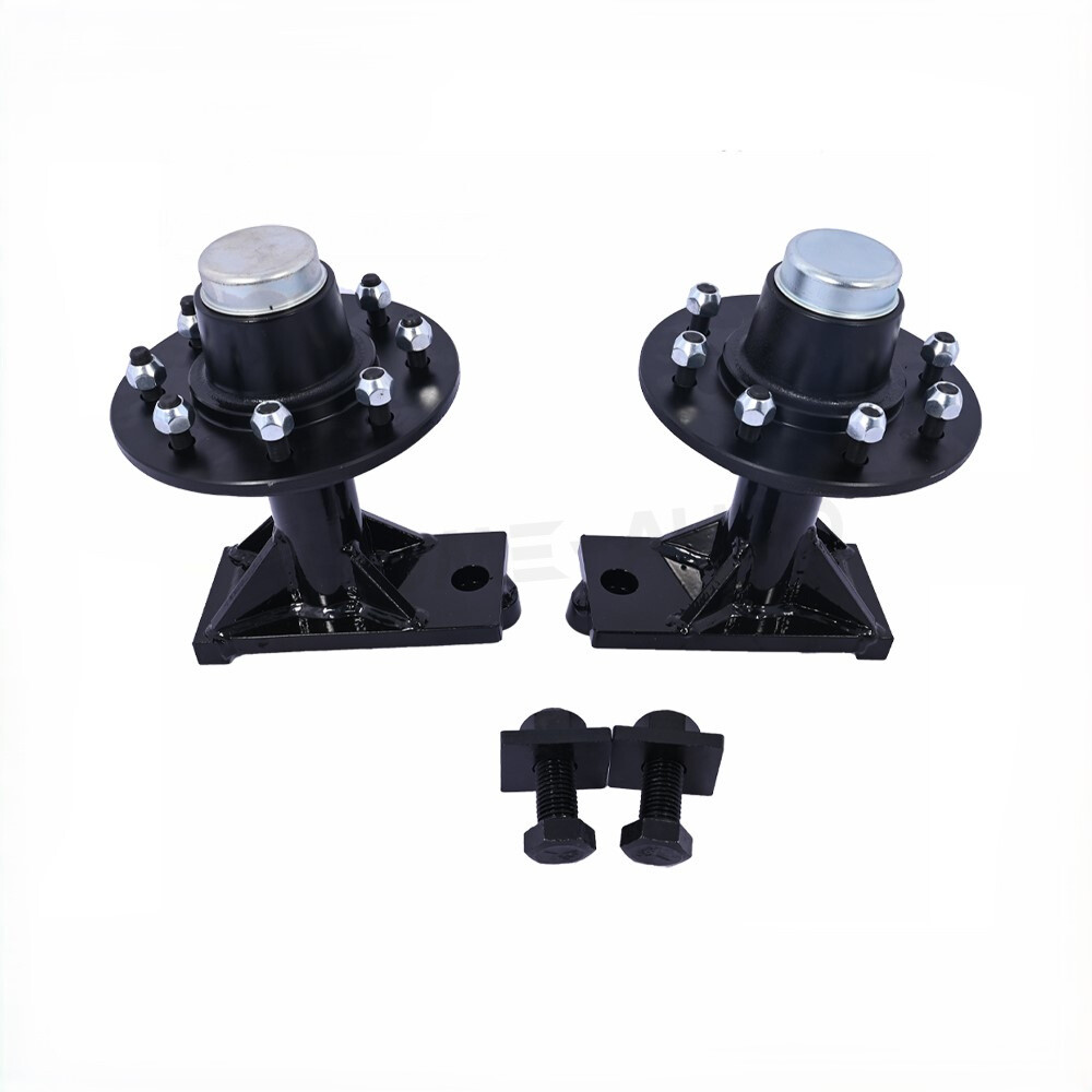 2 PCS 8 x 6.5 Lug 10000LB Shipping Container Wheels, Bolt-on Spindle Kit