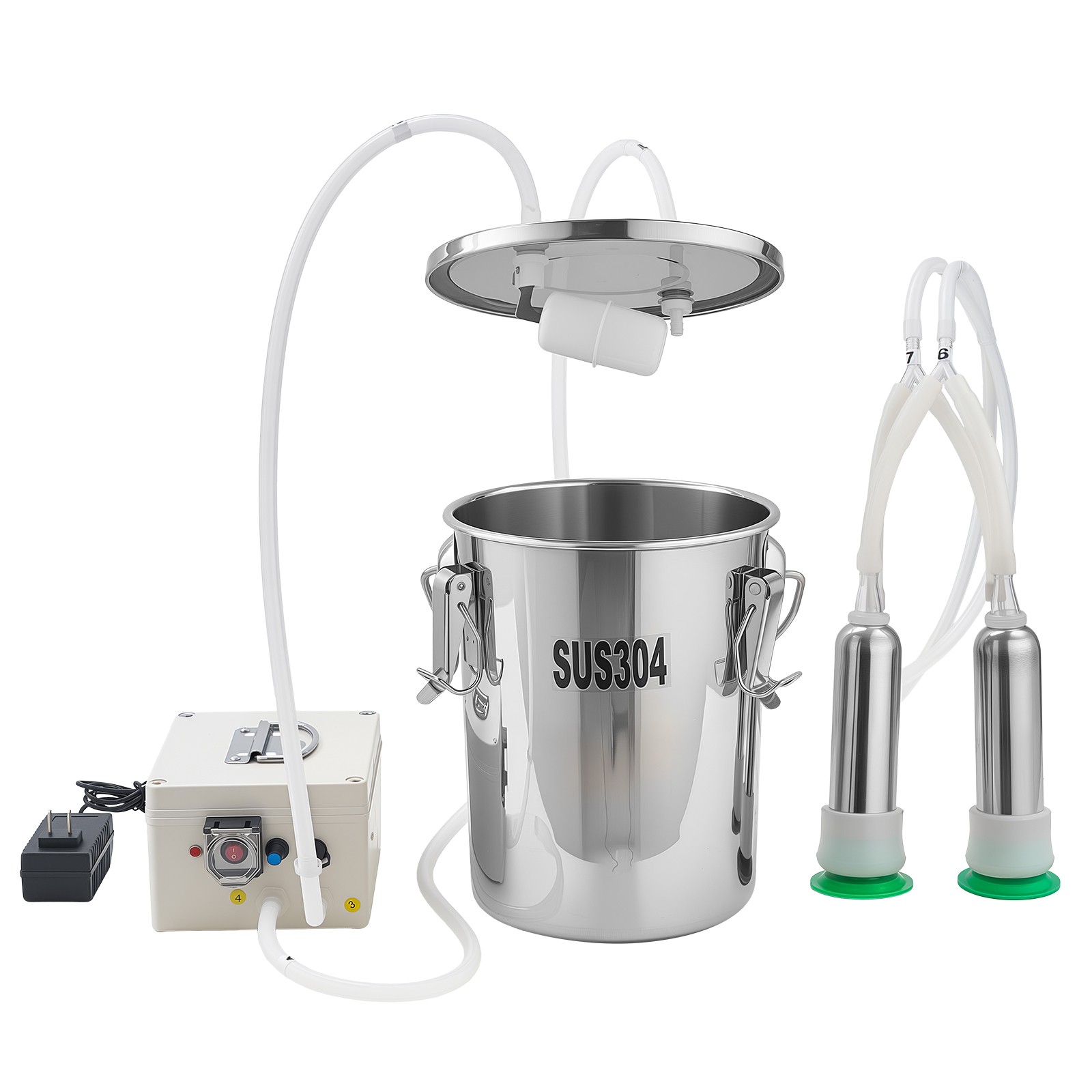 Uimoso Portable Goat Milking Machine with 1.8 Gal / 7 L Bucket for Livestock