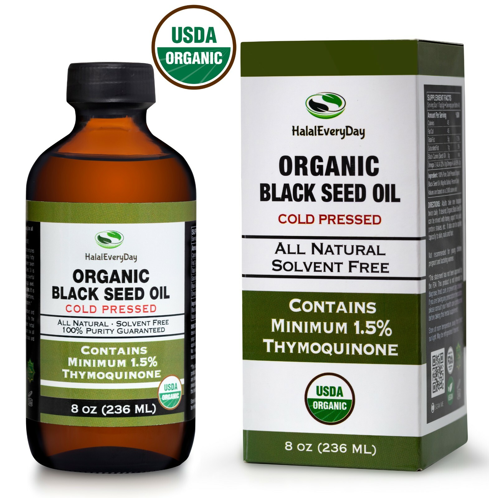 Black Seed Oil - 100% Pure Organic COLD PRESSED Cumin Nigella Sativa Unrefined
